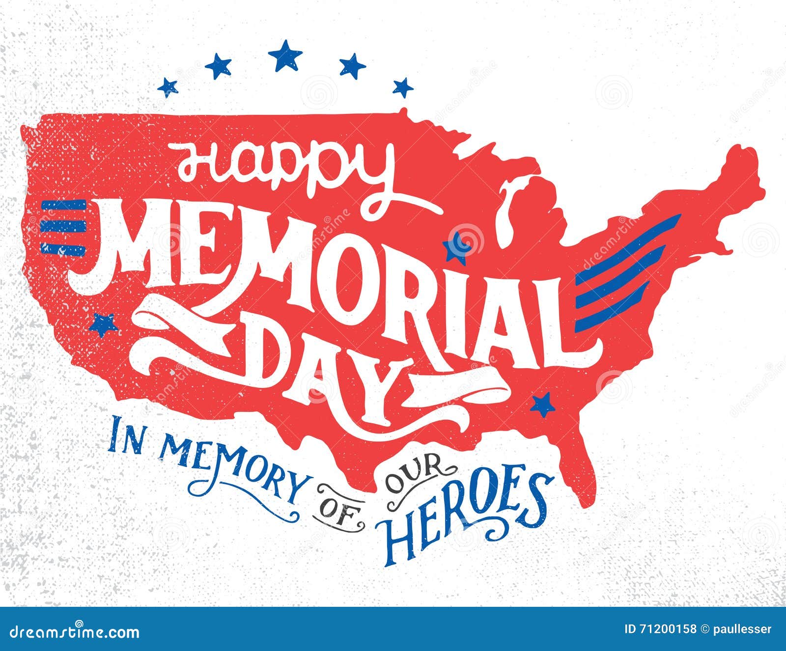 happy memorial day hand-lettering greeting card