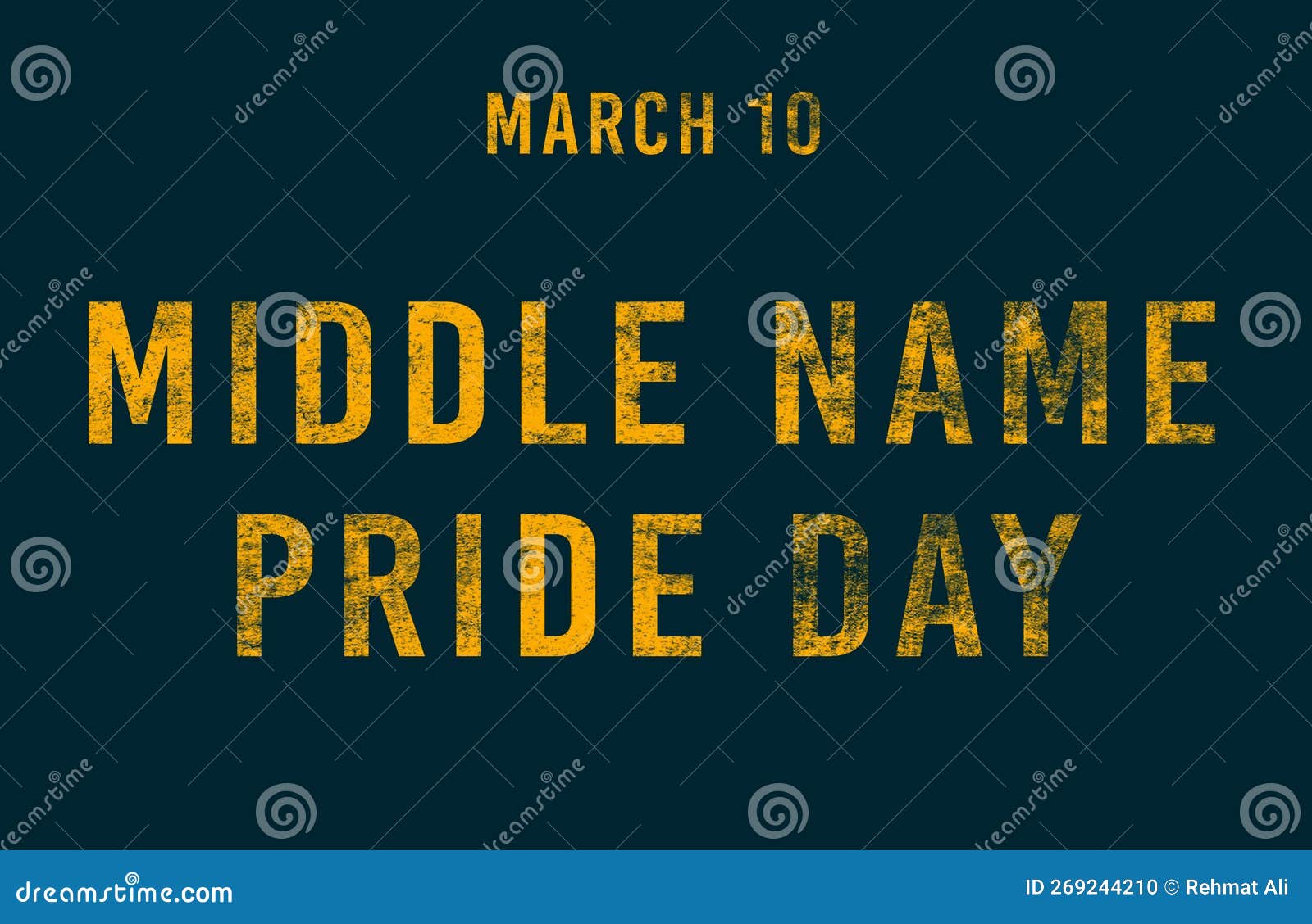 Happy Middle Name Pride Day, March 10. Calendar of February Text Effect