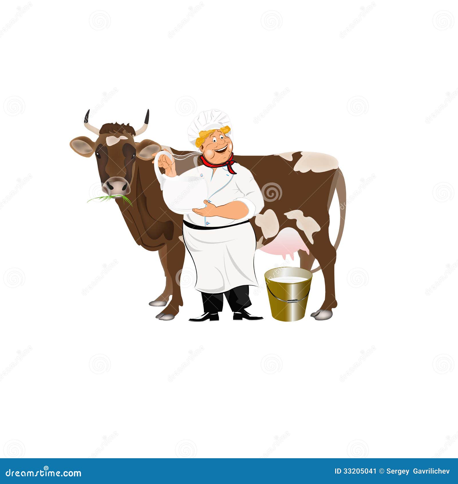 Happy Milkman stock illustration. Illustration of breeding 33205041
