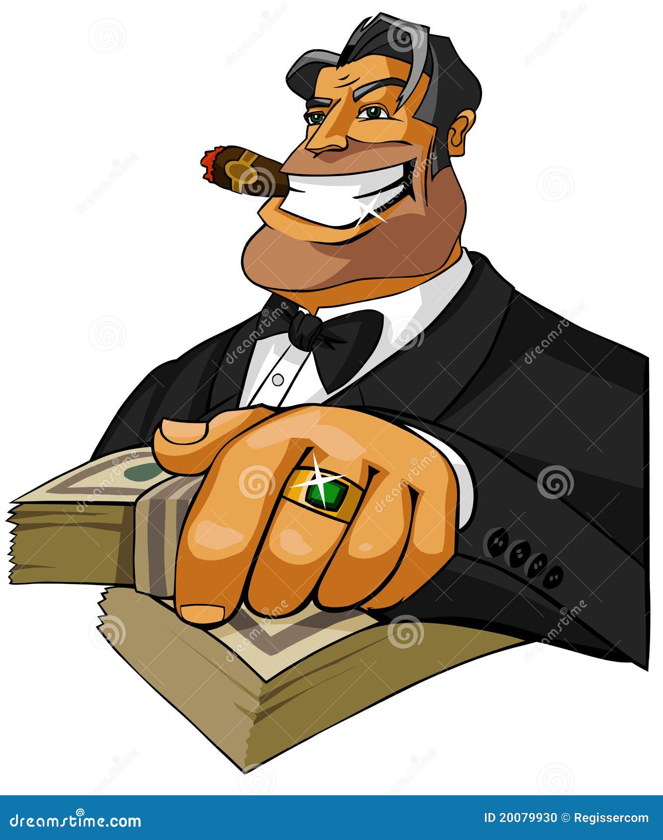 Happy Millionaire with Cigar Stock Illustration - Illustration of