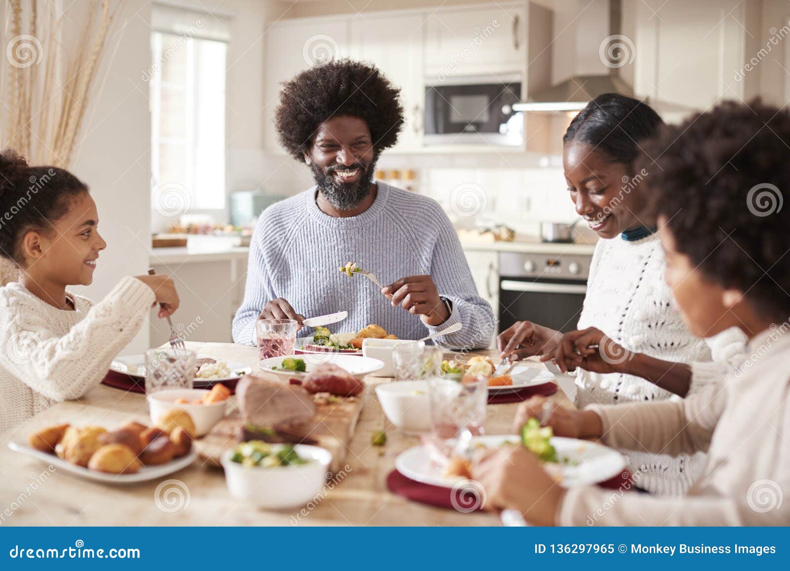 Happy Black Family Dinner
