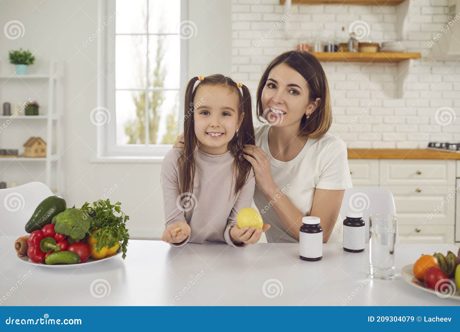 mom and daughter kitchen table