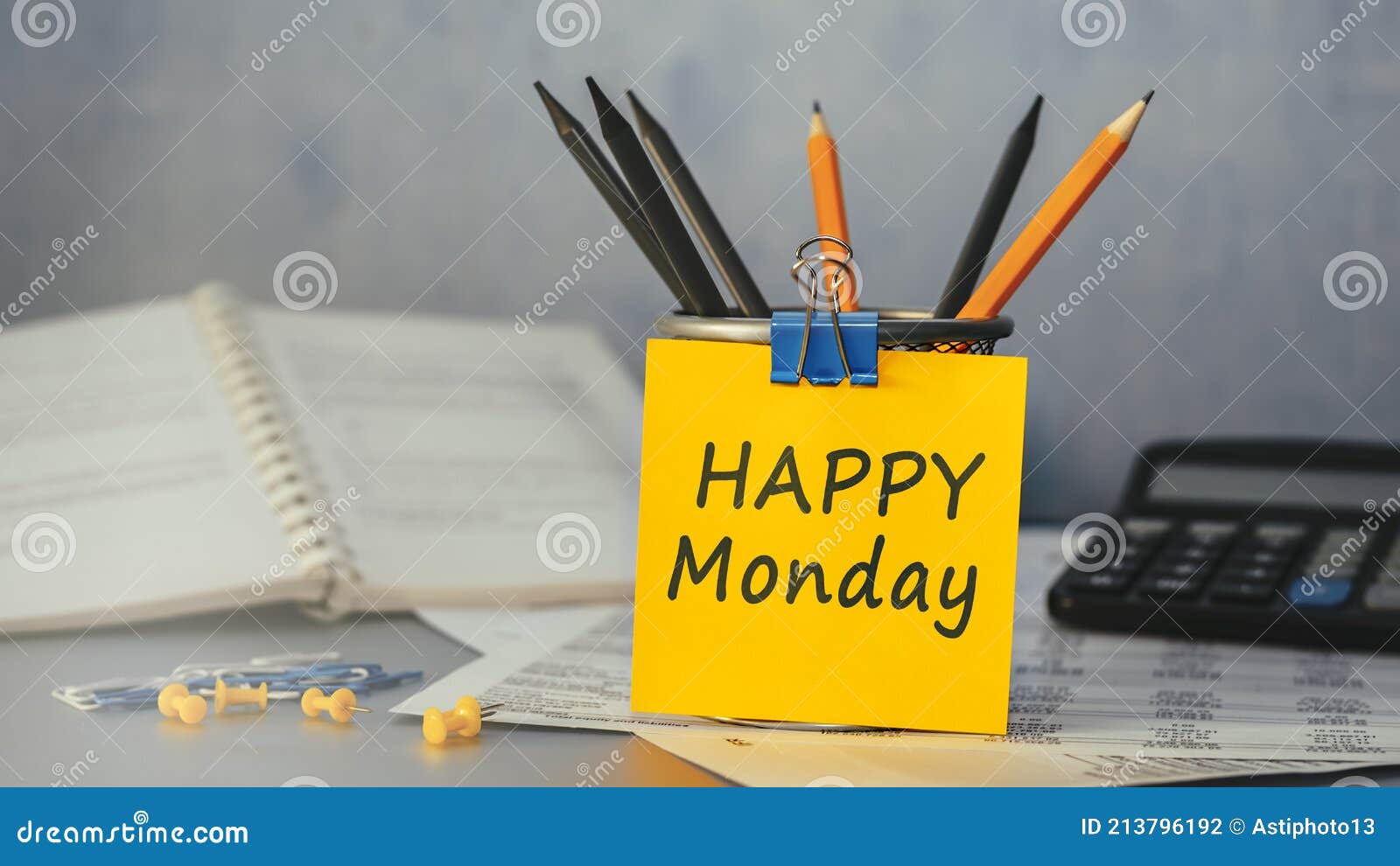 Happy Monday - Concept of Text on Sticky Note. Work and Study Concept ...