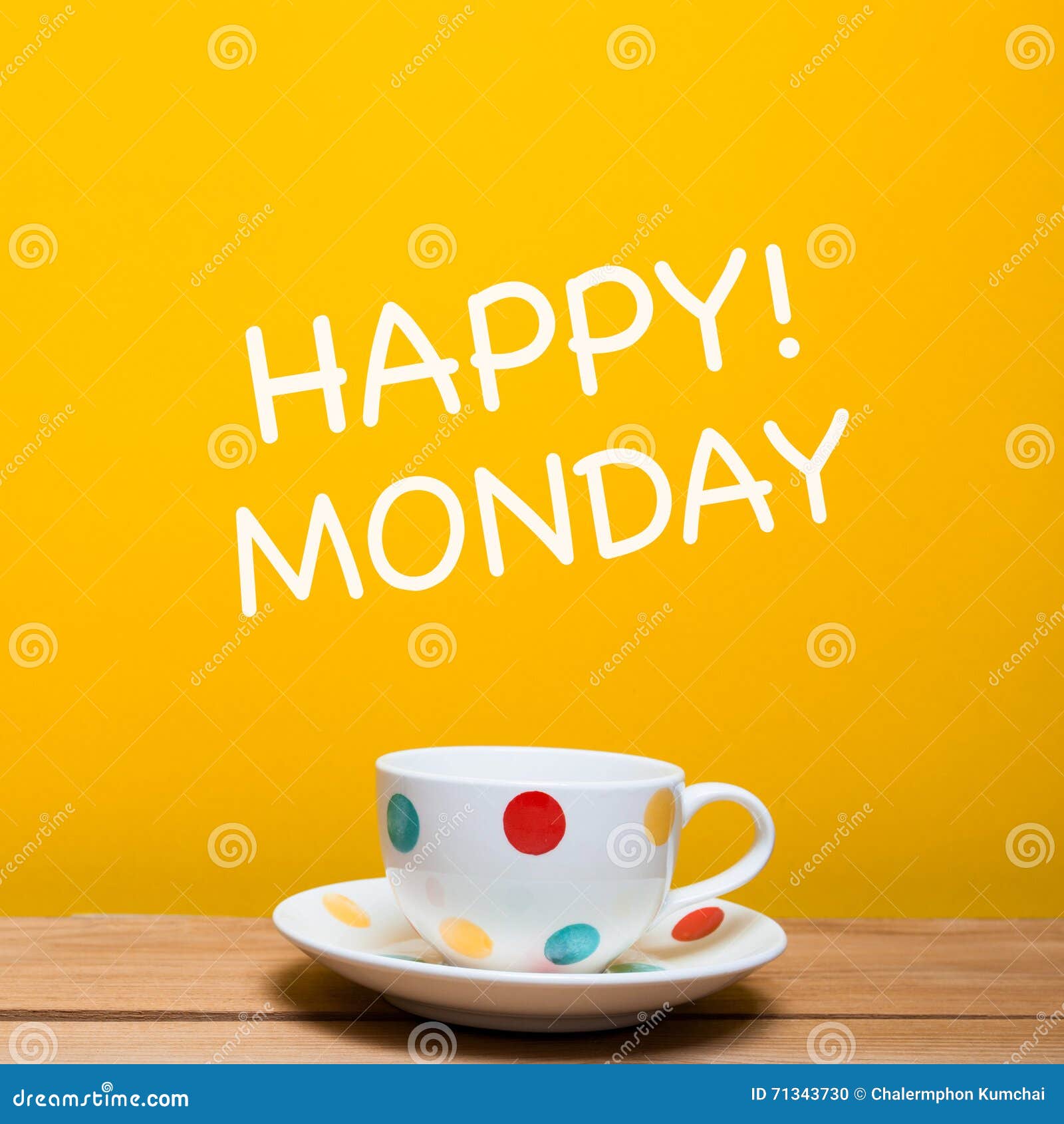 Happy Monday Word with Coffee Cup Stock Photo - Image of ceramics ...