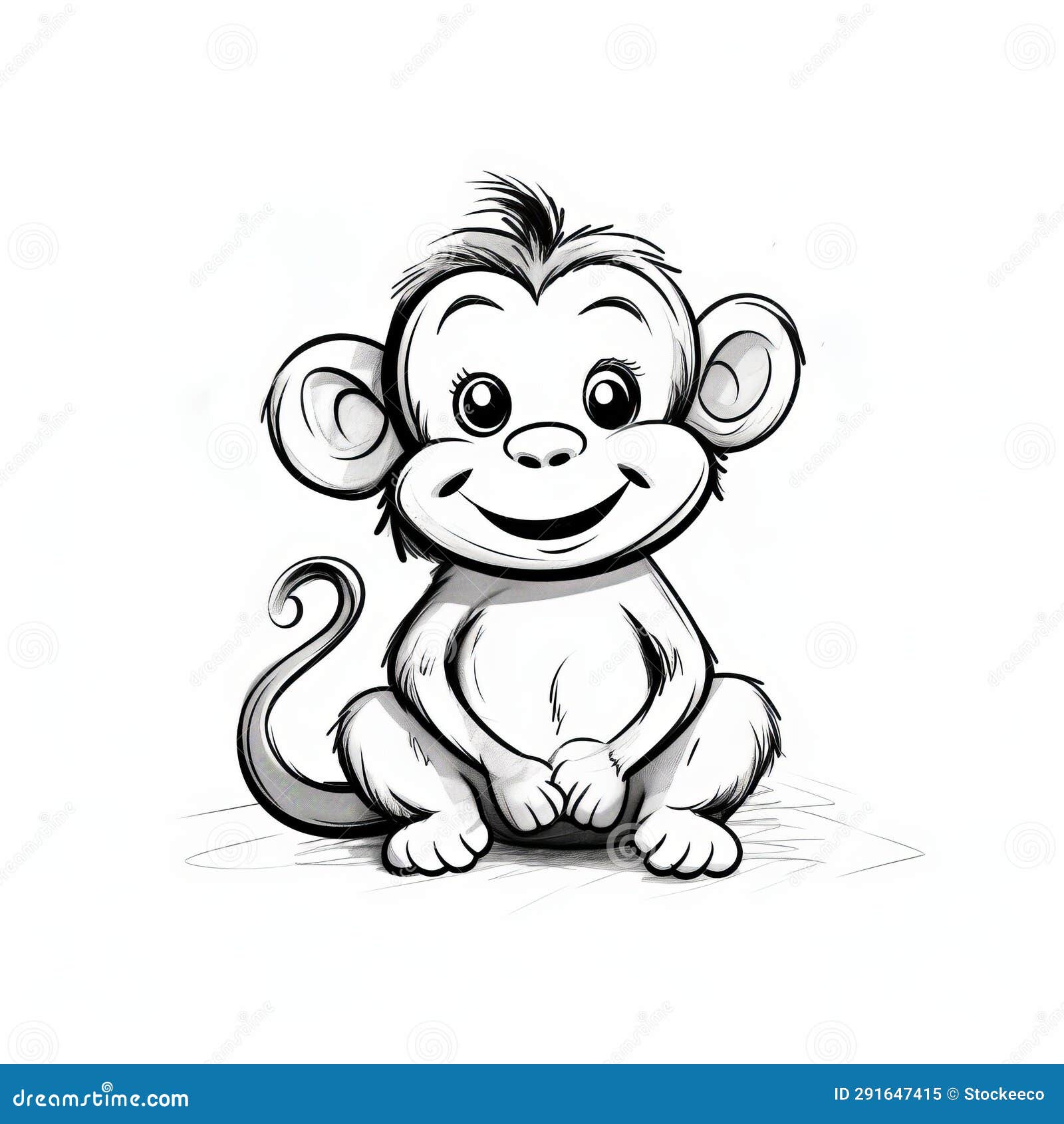 Download Cheerful Cartoon Monkey PNG Online - Creative Fabrica