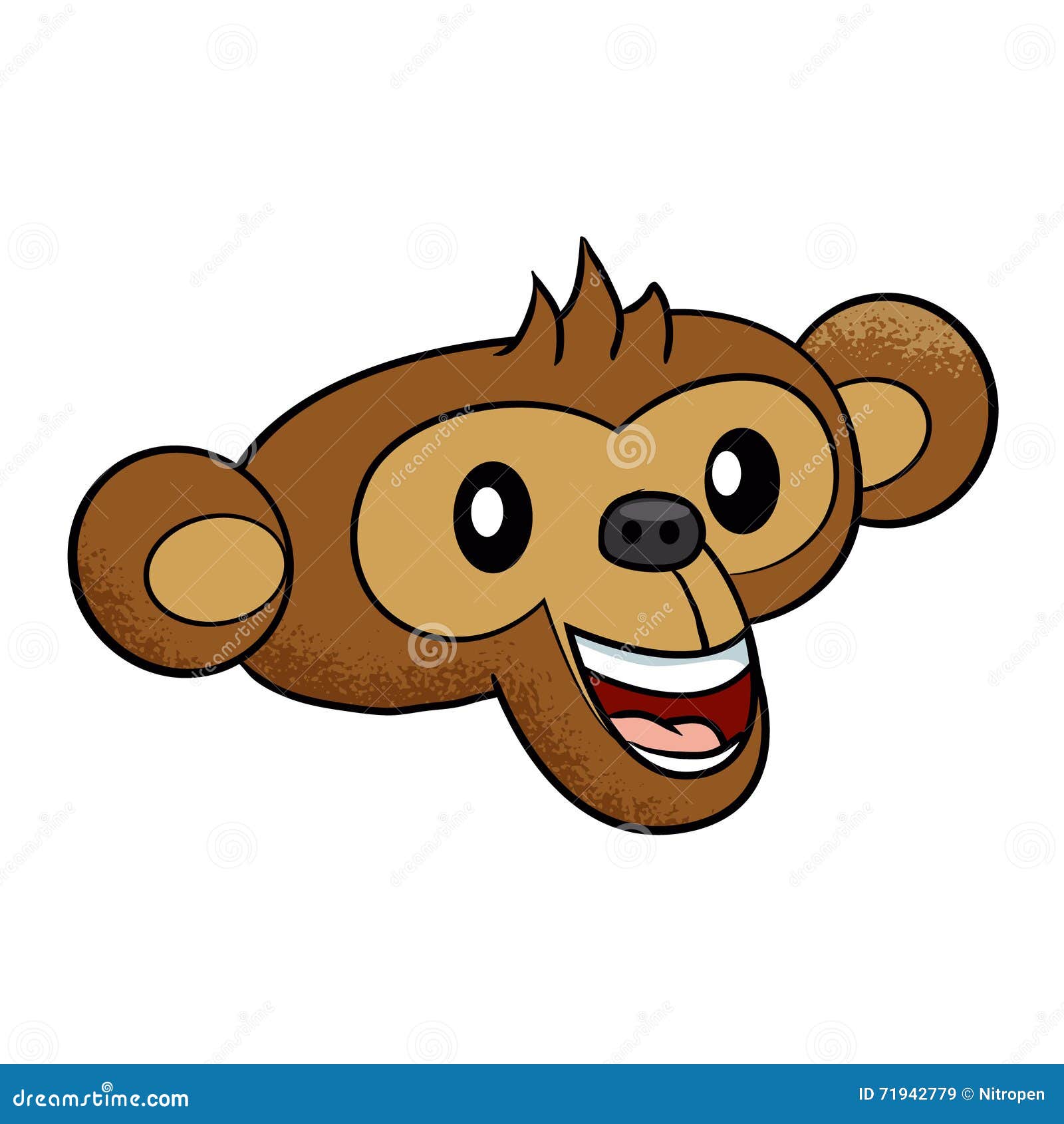 Happy Monkey face Cartoon stock vector. Illustration of illustration