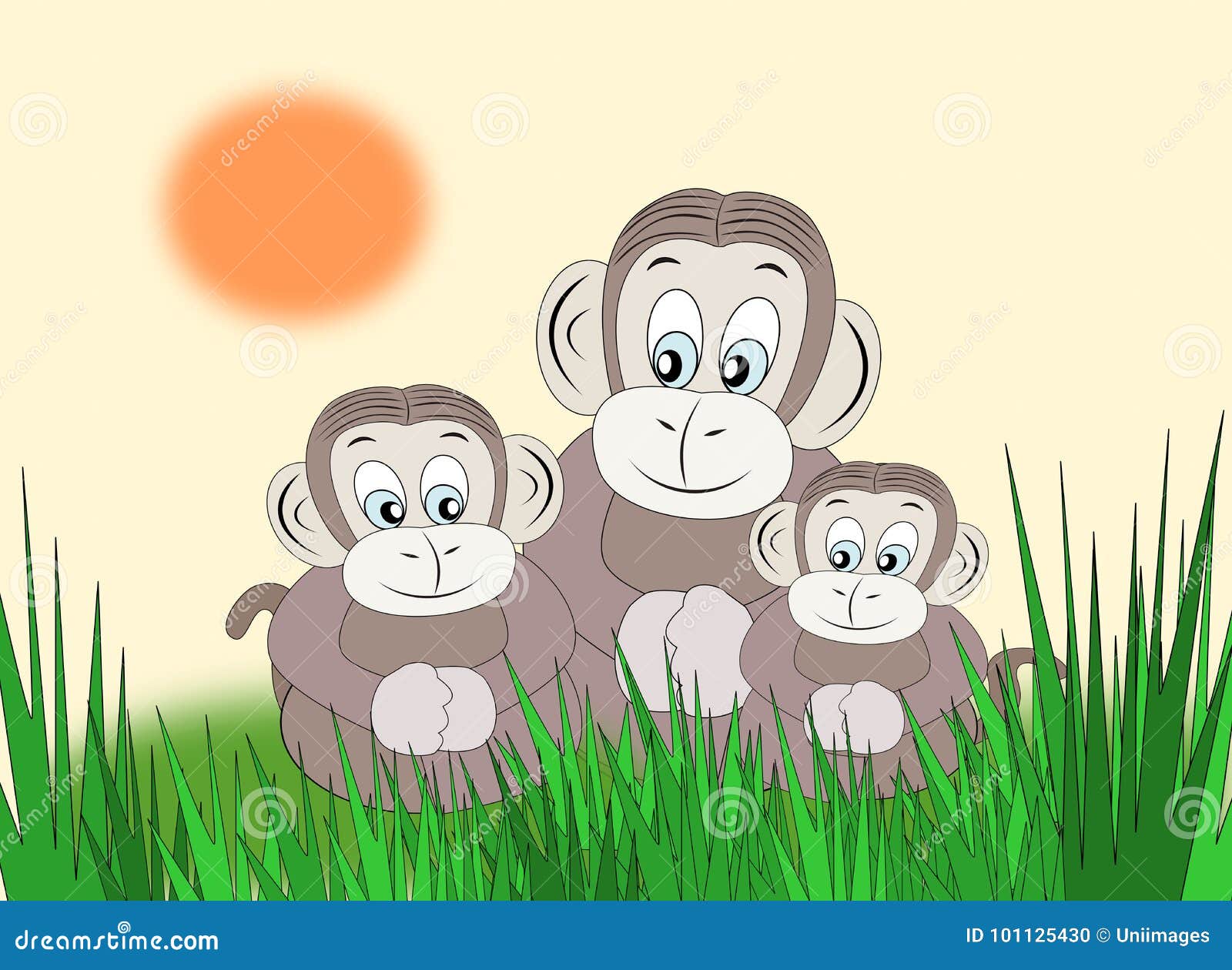 Happy Monkey Family stock illustration. Illustration of mammals - 101125430 Happy Monkey Family stock illustration. Illustration of mammals - 101125430