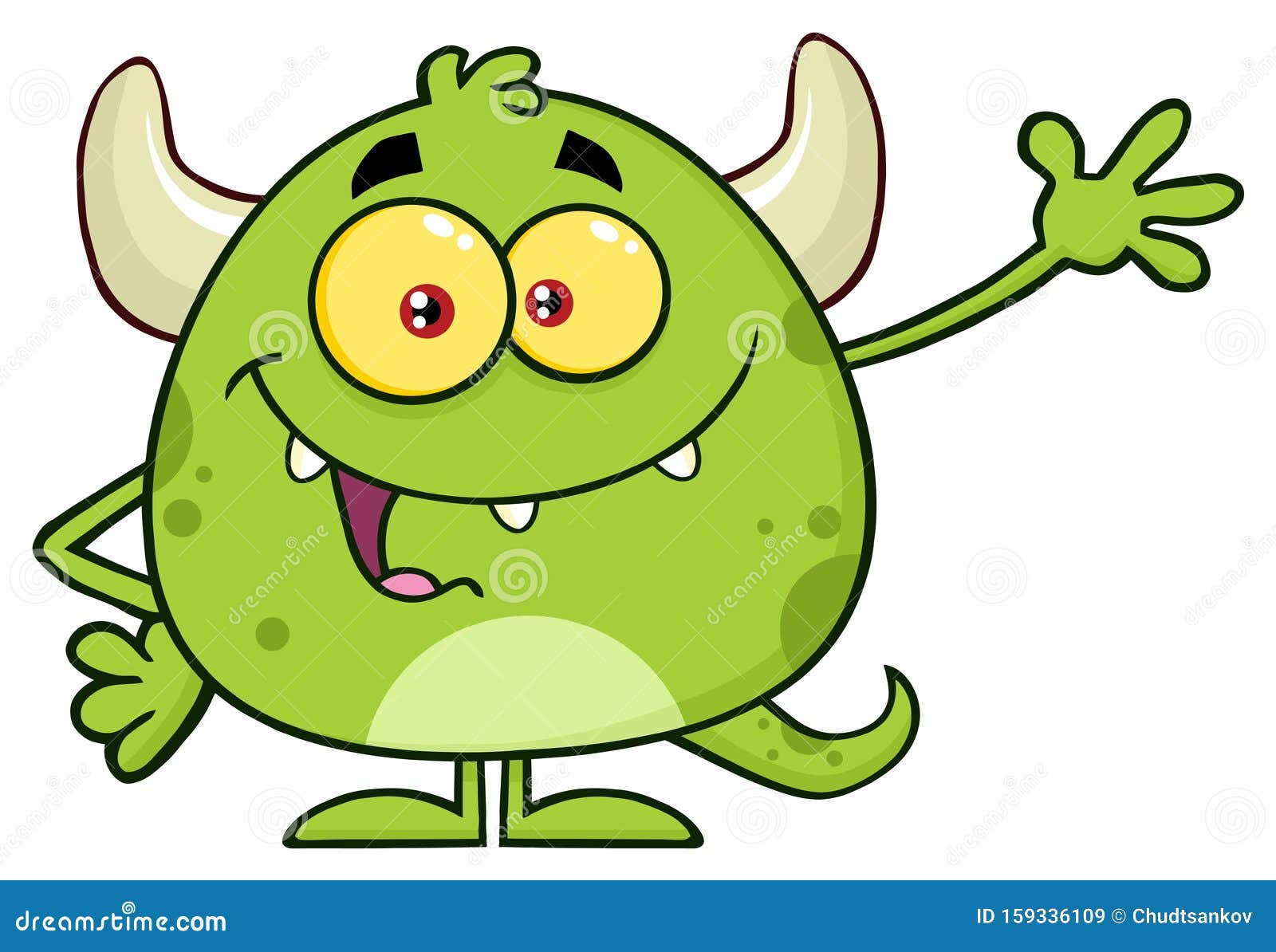 Happy Monster Cartoon Emoji Character Waving for Greeting Stock Vector - Illustration of funny, drawing: 159336109 Happy Monster Cartoon Emoji Character Waving for Greeting Stock Vector - Illustration of funny, drawing: 159336109