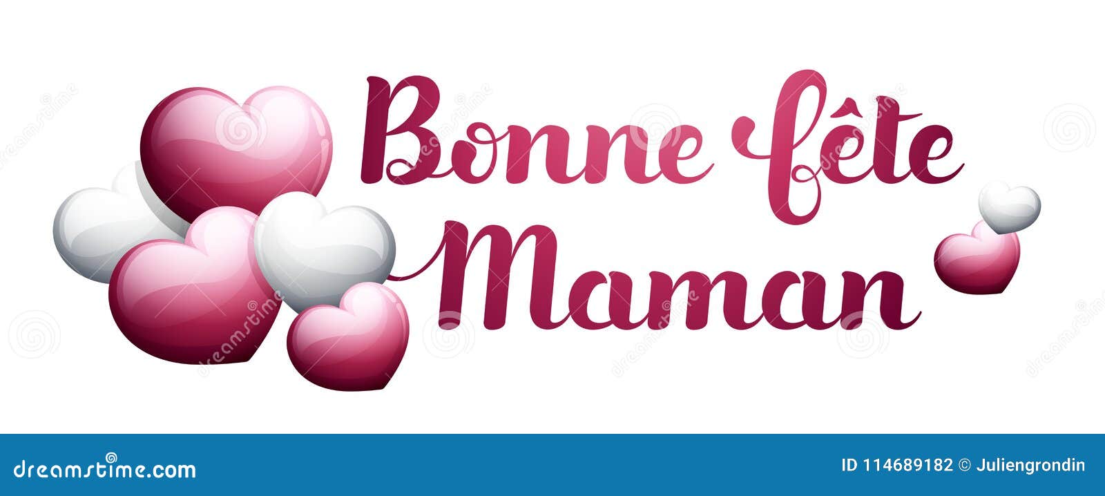 Happy Mother's Day in French : Bonne Fête Maman Stock Illustration -  Illustration of text, bonne: 114689182
