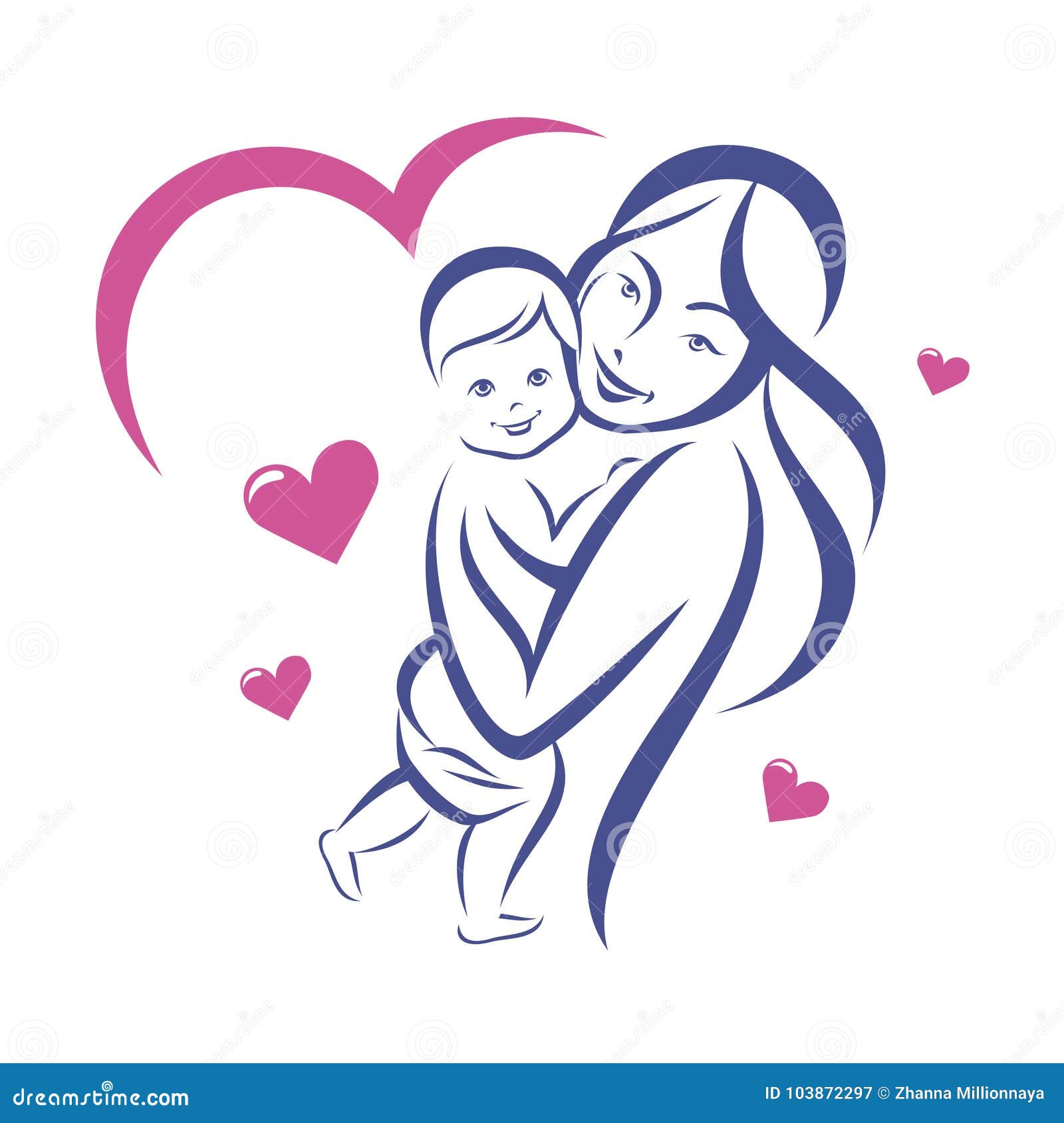 Happy mother and baby stock vector. Illustration of human - 103872297