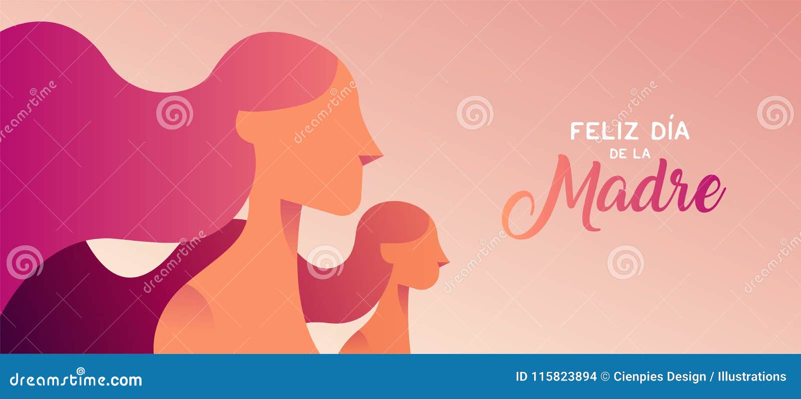Happy Mother Day Spanish Banner For Daughter Love Stock Vector Illustration Of Love Banner Happy Mother Day Spanish Banner For Daughter Love Stock Vector Illustration Of Love Banner