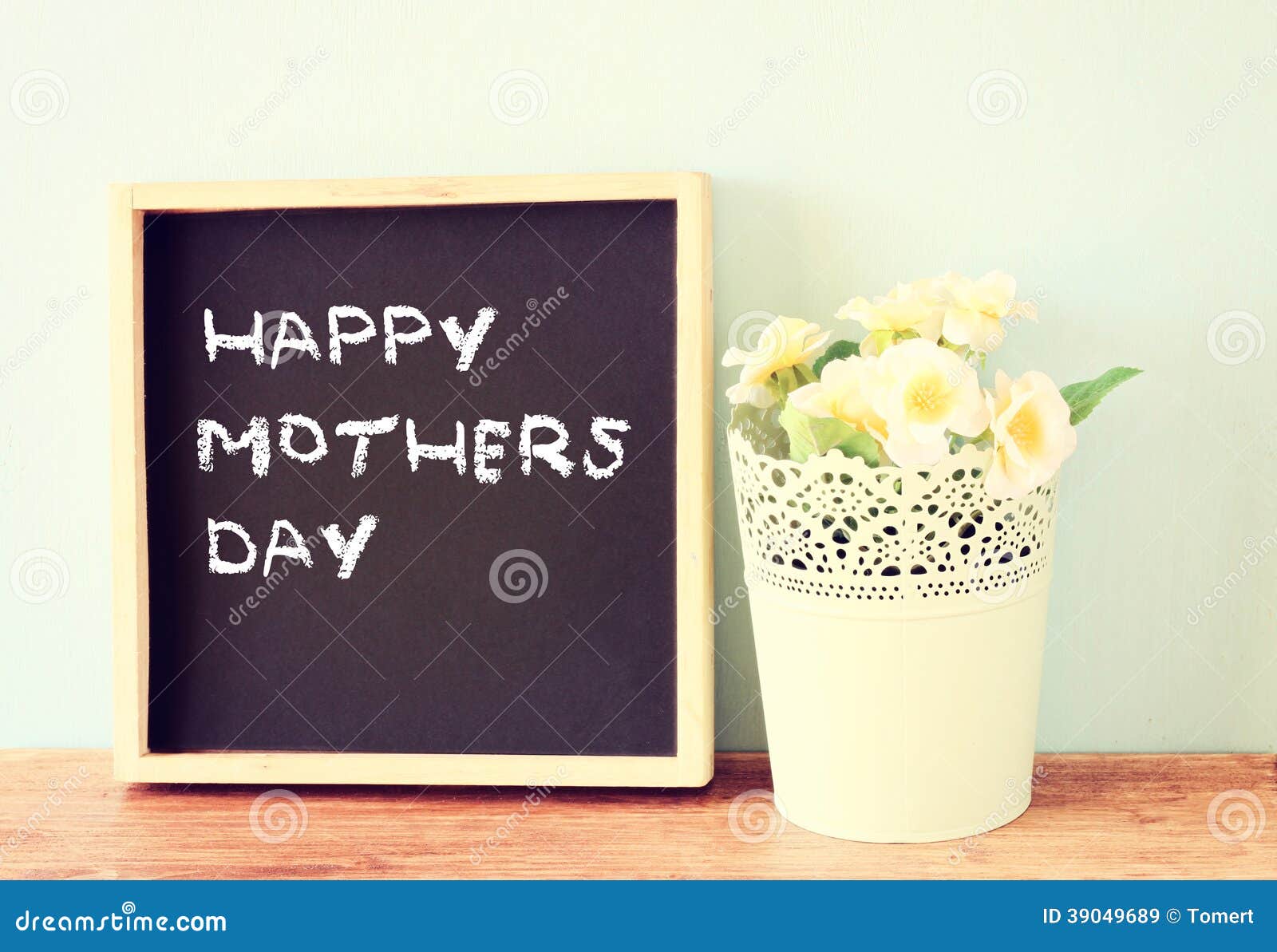 Happy Mother Day Written on Chalkboard Stock Image Image of font