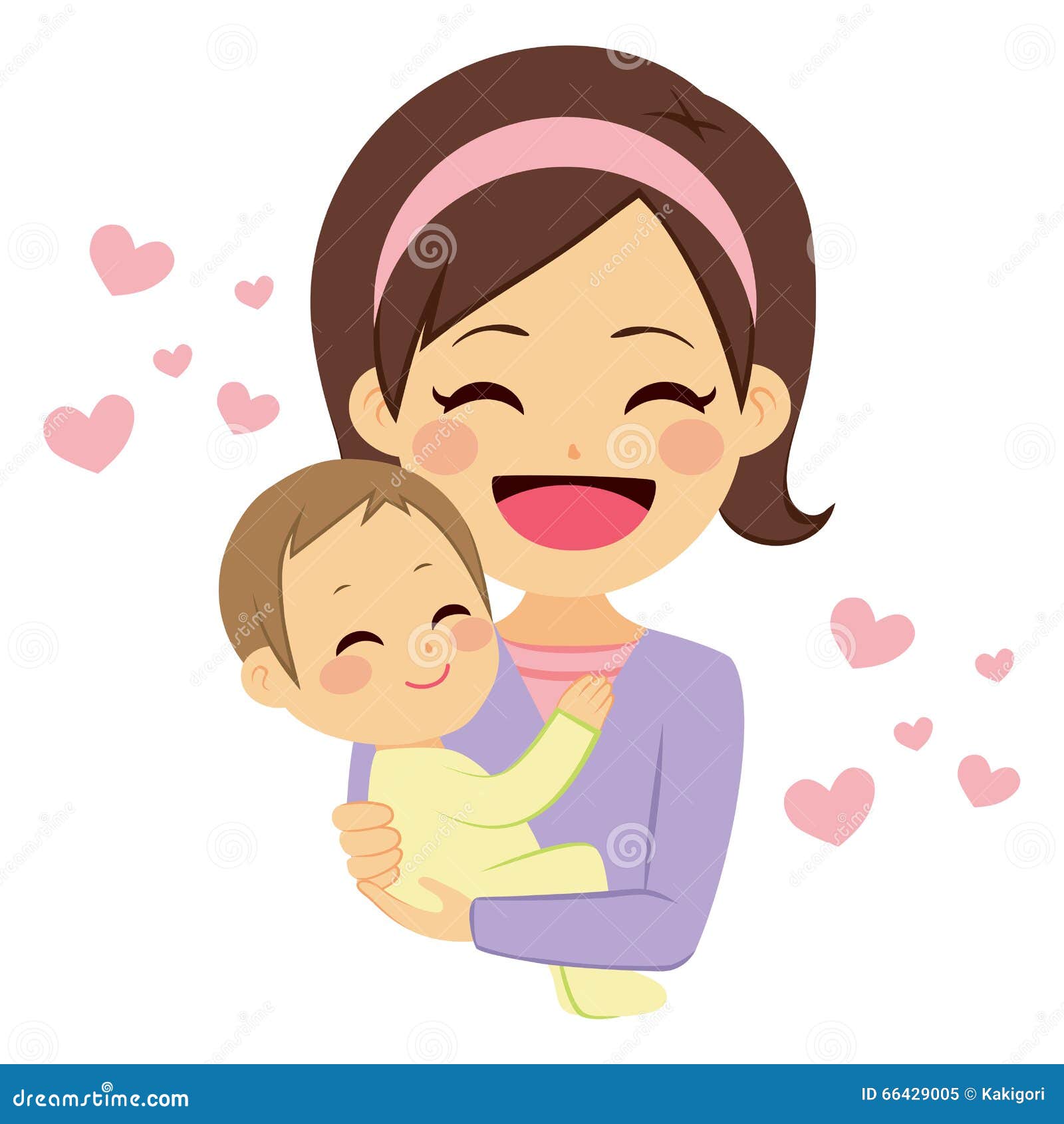 Happy Mother Holding Baby stock vector. Illustration of cartoon - 66429005