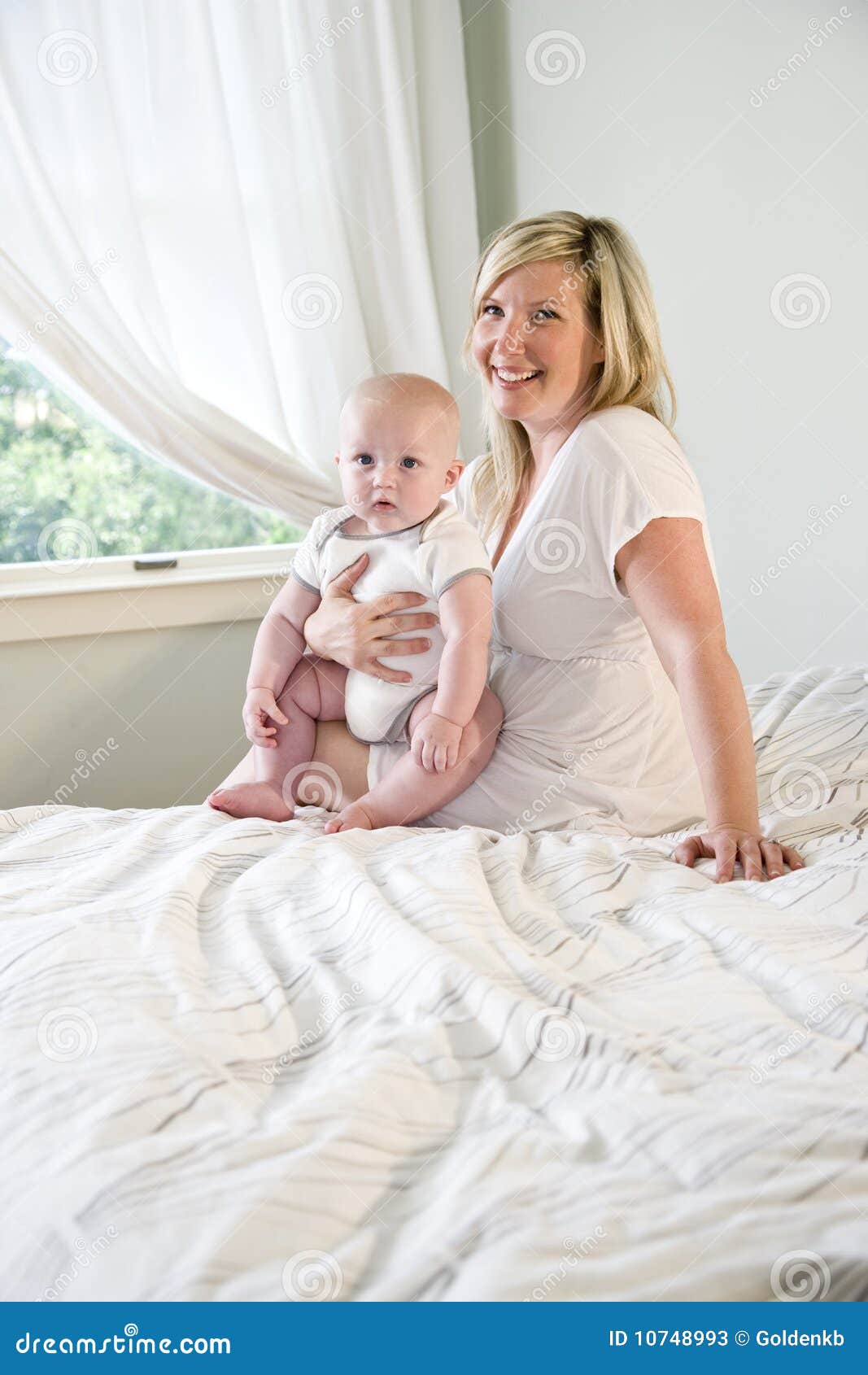 Happy Mother Holding Cute Baby Stock Image - Image of affectionate ...