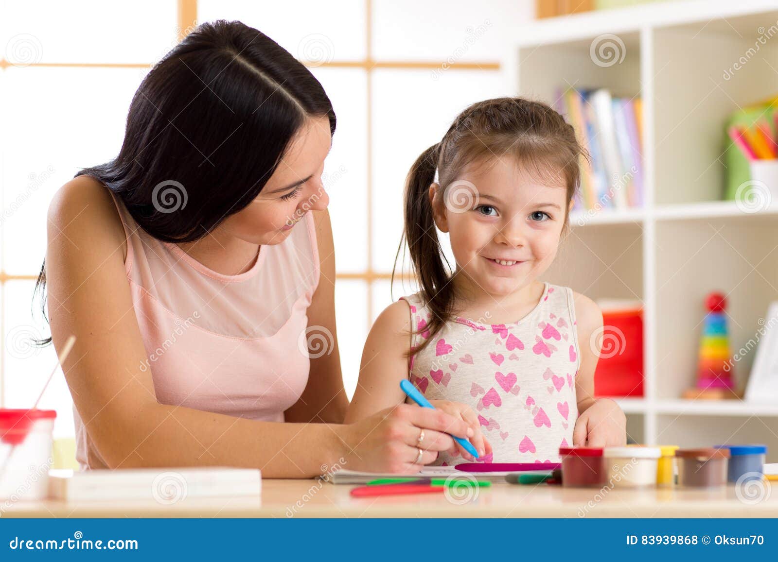 Kids Drawing and Pencils stock photo. Image of happy - 53657220