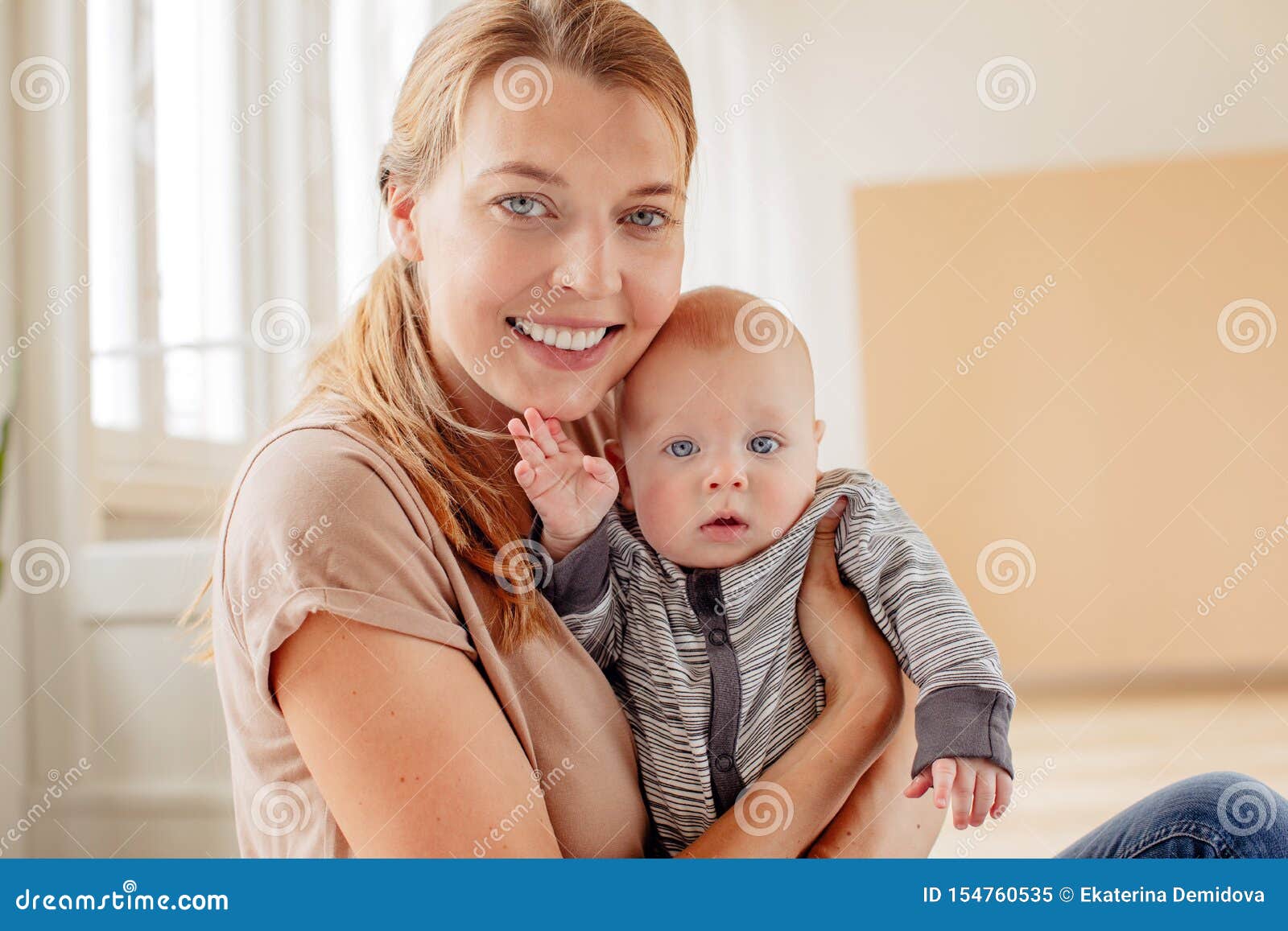 Happy Mother With Newborn Baby Stock Image Image Of Newborn Little