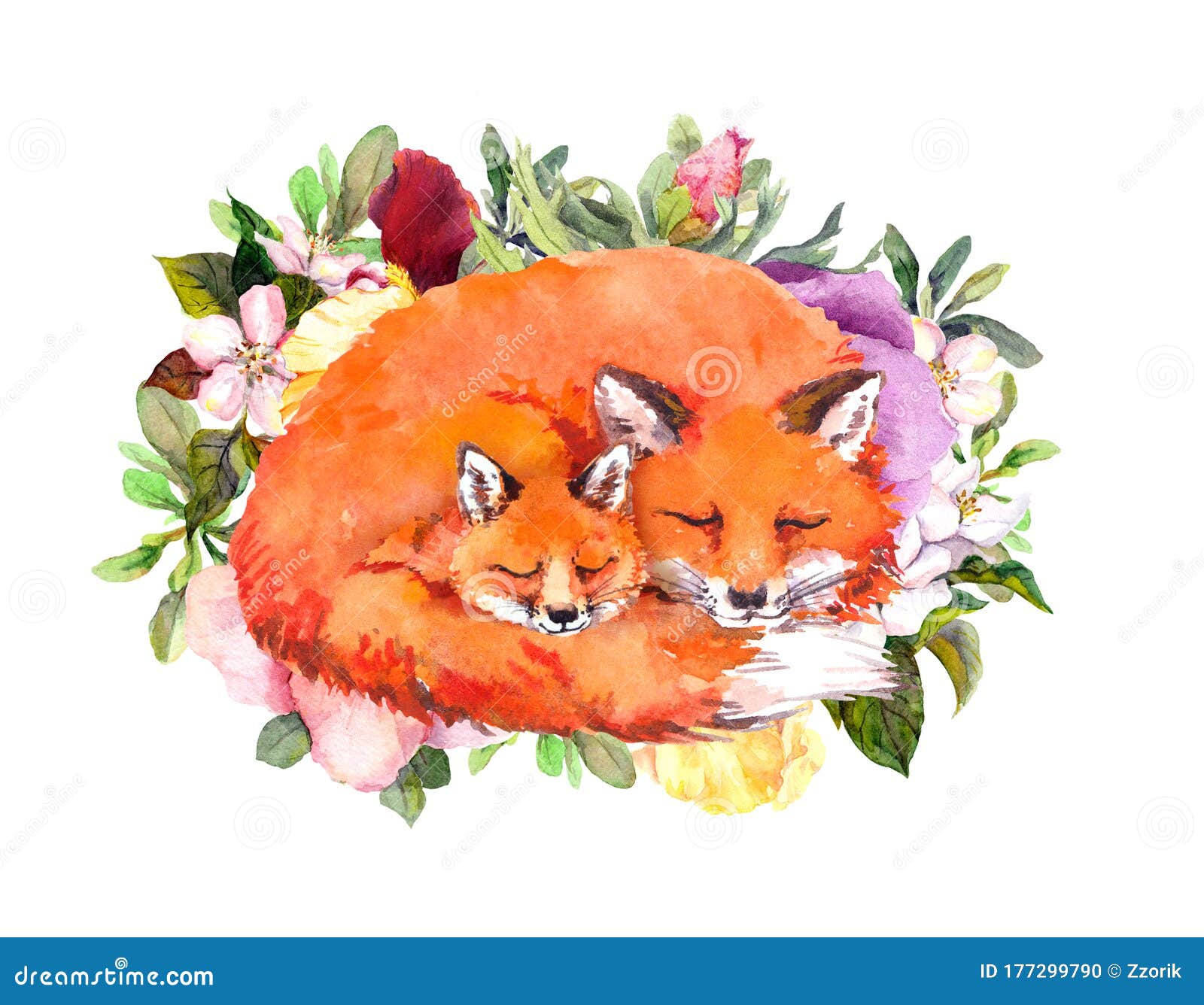 Happy Mother`s Day Card with Sleeping Foxes. Greeting Card for Mom with  Adorable Animals Stock Illustration - Illustration of color, cuddle:  177299790