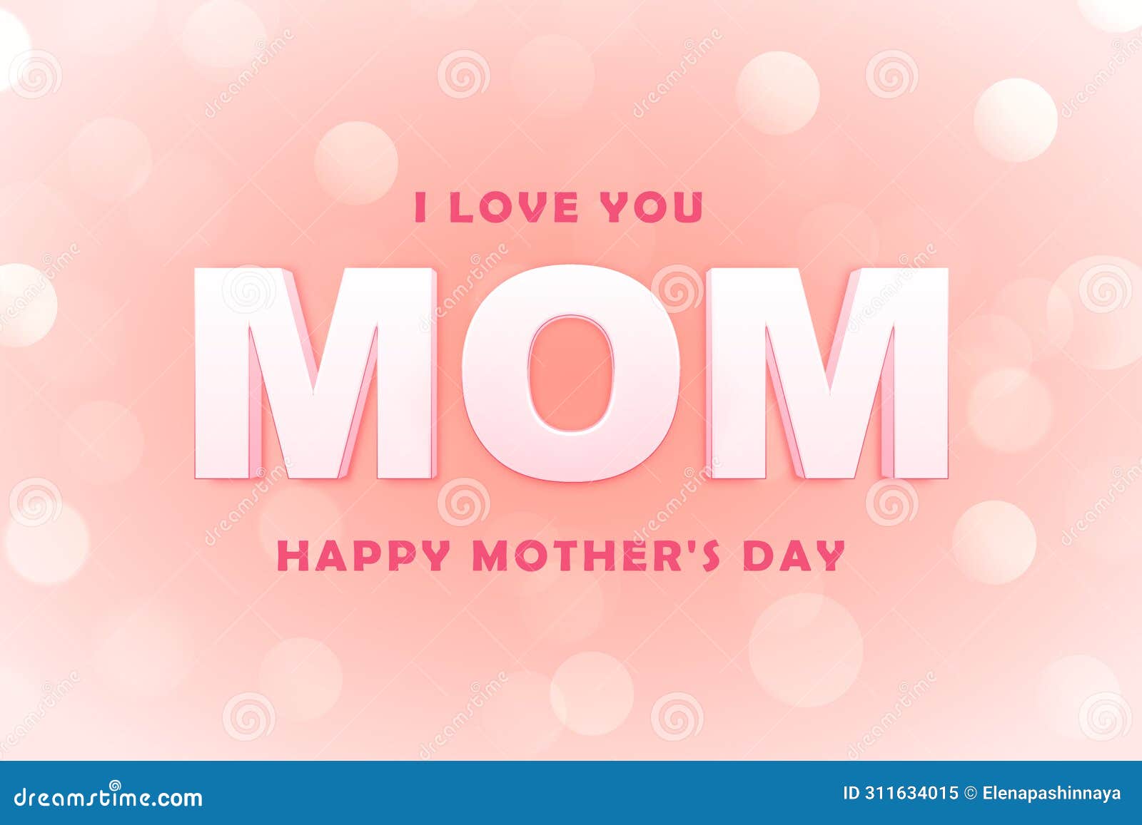 happy mother's day stylish greeting card with lettering i love you mom