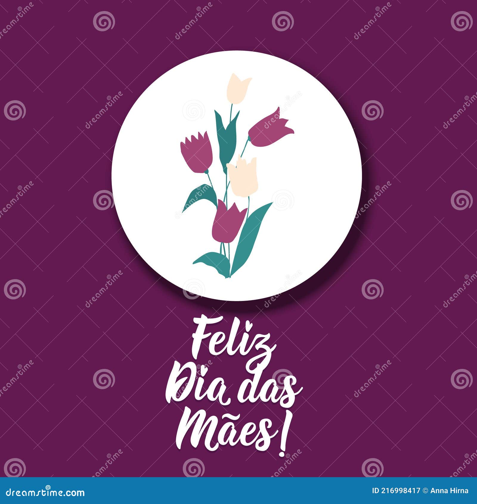 happy mother`s day in portuguese. lettering. ink . modern brush calligraphy. feliz dia das maes