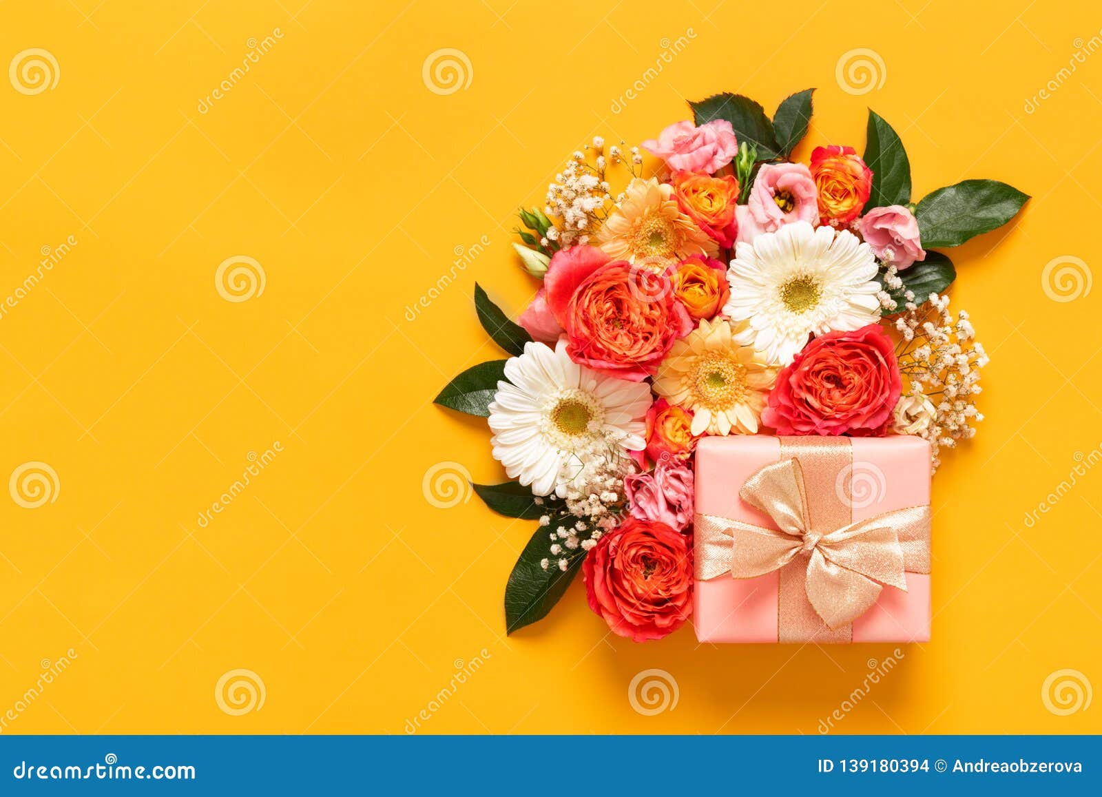 happy mother`s day, women`s day, valentine`s day or birthday pastel candy colors background. floral flat lay greeting card.