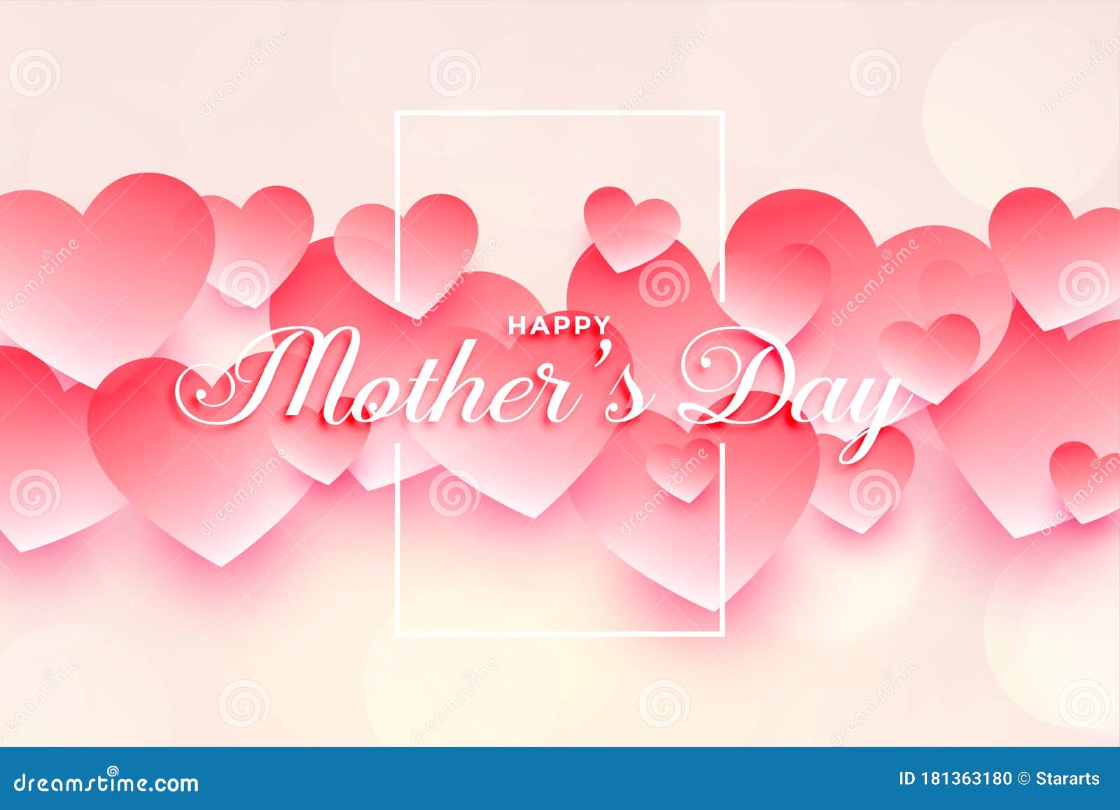 happy mothers day beautiful hearts background 