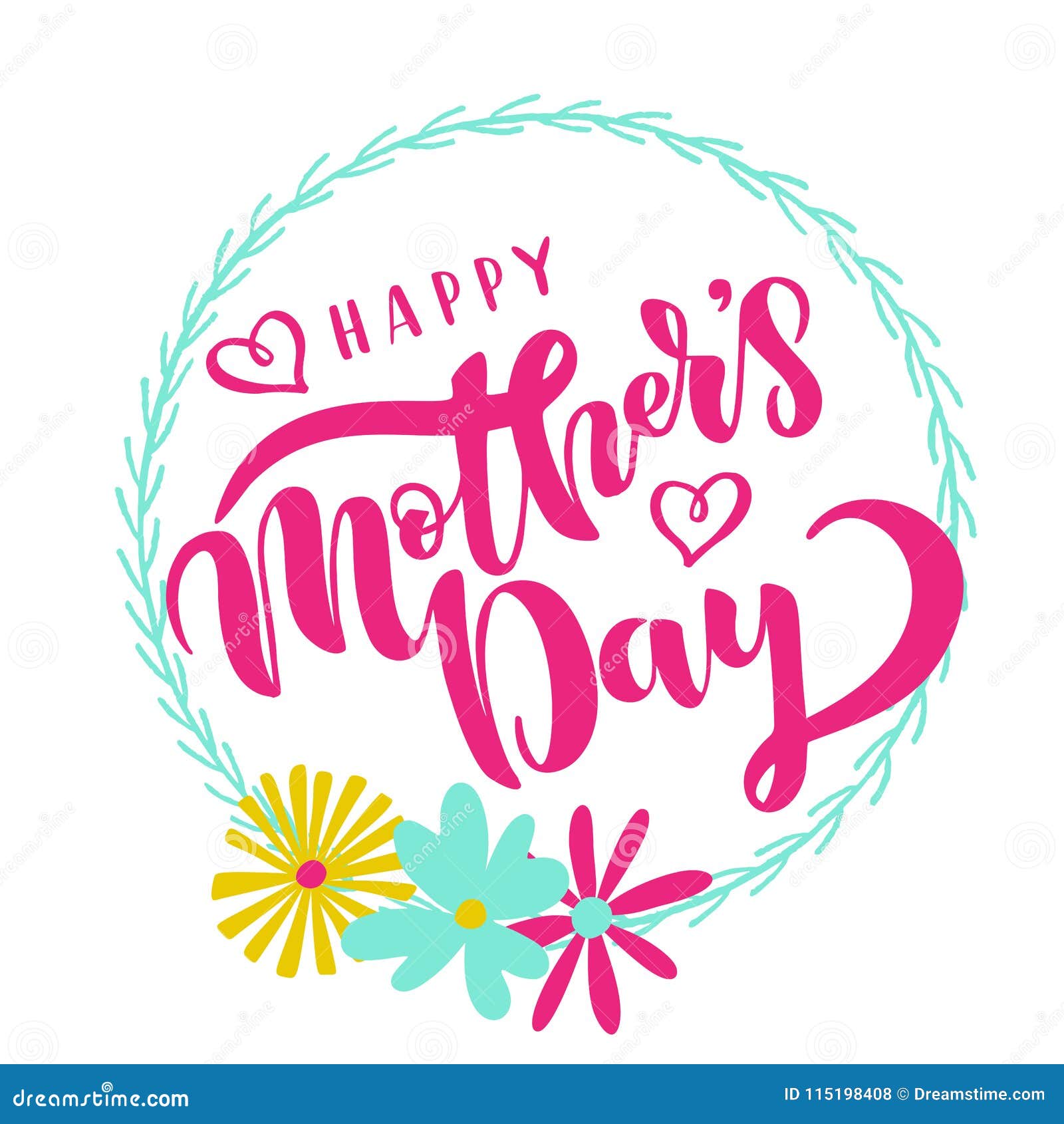 Happy Mothers Day Greeting Card Template Stock Illustration In Mothers Day Card Templates