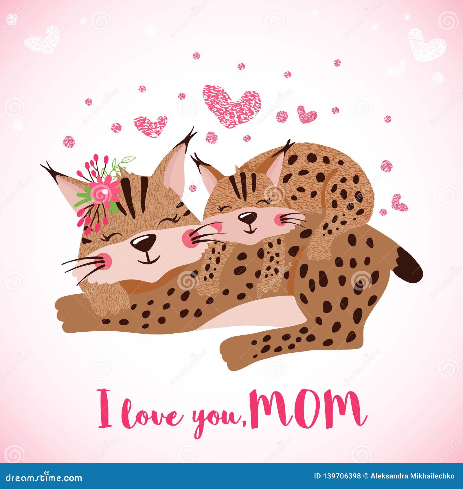 Happy Mothers Day Card With Cute Lynxes Stock Vector Illustration Of Decoration Celebration Happy Mothers Day Card With Cute Lynxes Stock Vector Illustration Of Decoration Celebration