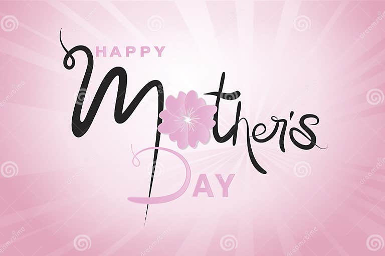 Happy Mothers Day Card Word Text with a Beautiful Pink Flower Handmade Happy Mothers Day Card Word Text with a Beautiful Pink Flower Handmade