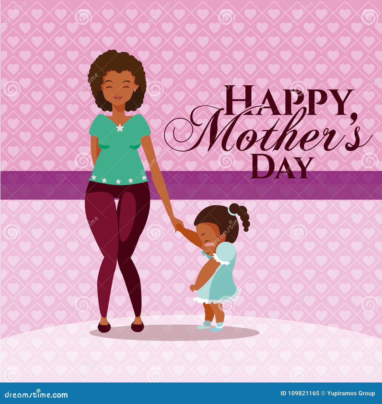 Happy mothers day cartoon stock vector. Illustration of beautiful