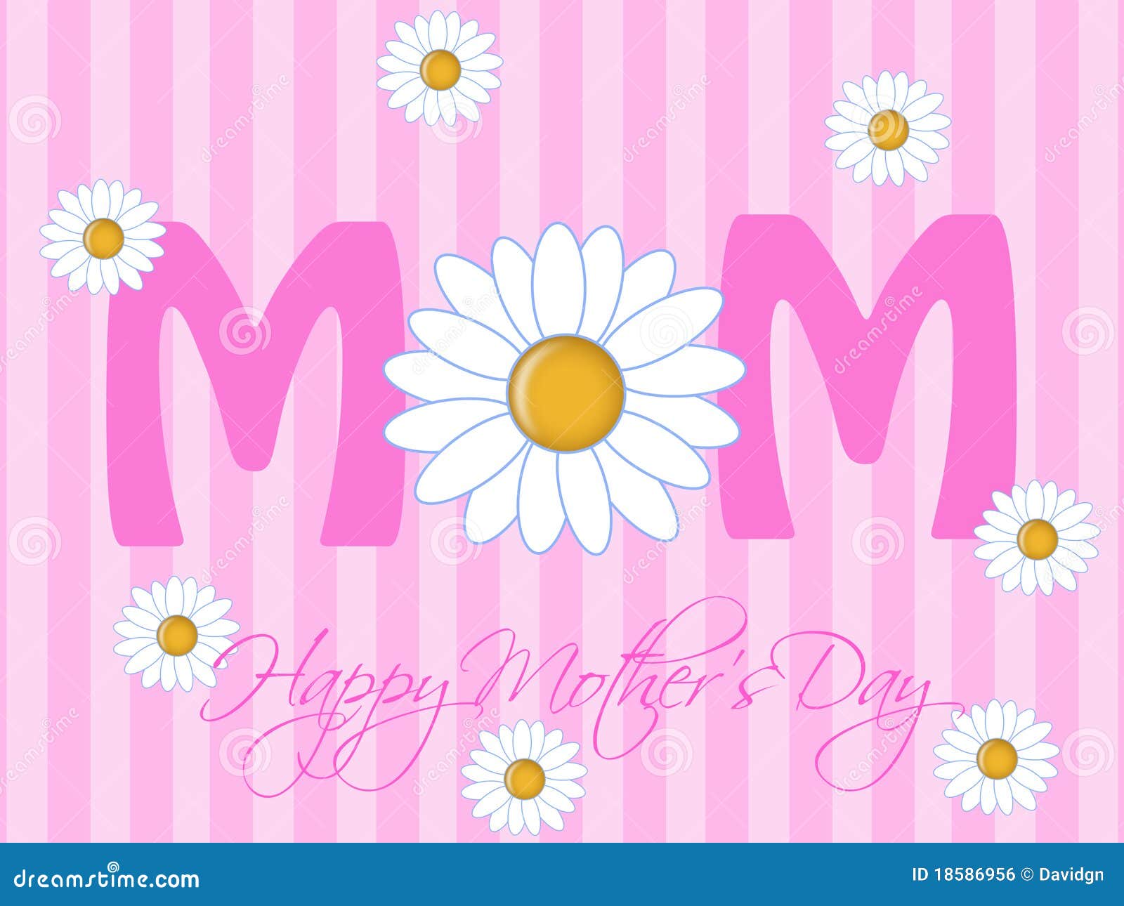 Happy Mothers Day with Daisy Flowers Stock Illustration Illustration