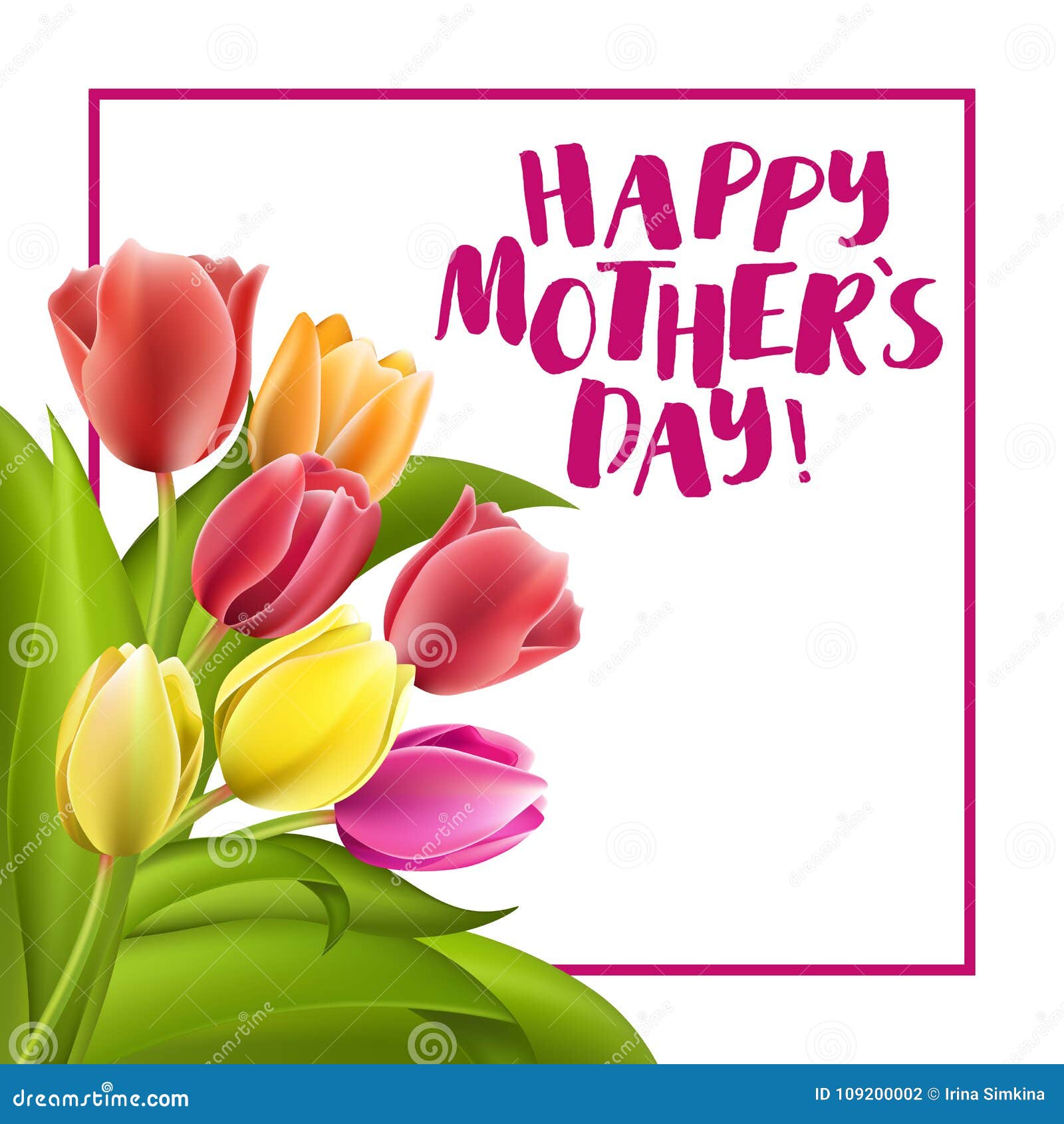 Happy Mothers Day Lettering. Mothers Day Greeting Card With Blooming Tulip  Flowers. Vector Illustration EPS10 Royalty Free SVG, Cliparts, Vectors, And  Stock Illustration. Image 54268945.