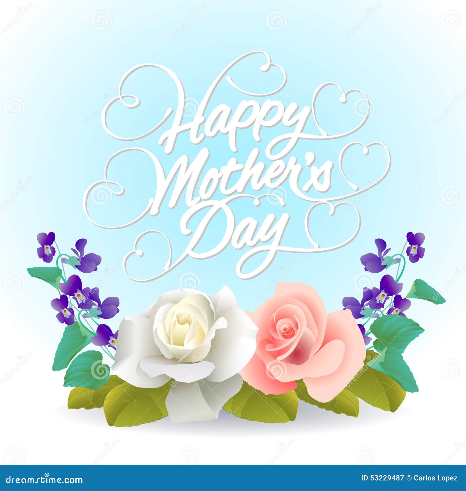 Download Happy Mothers Day With Roses Stock Vector - Illustration ...