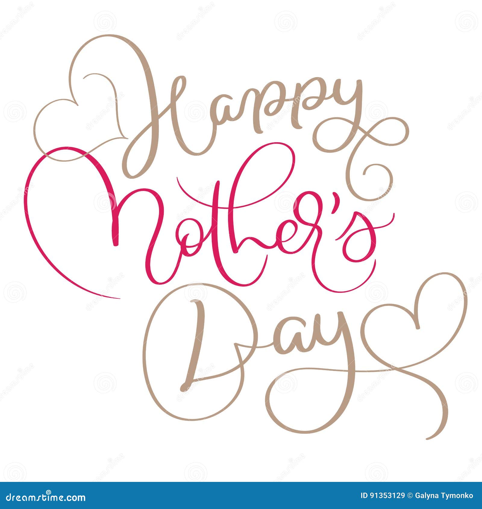 Download Happy Mothers Day Vector Vintage Text. Calligraphy ...