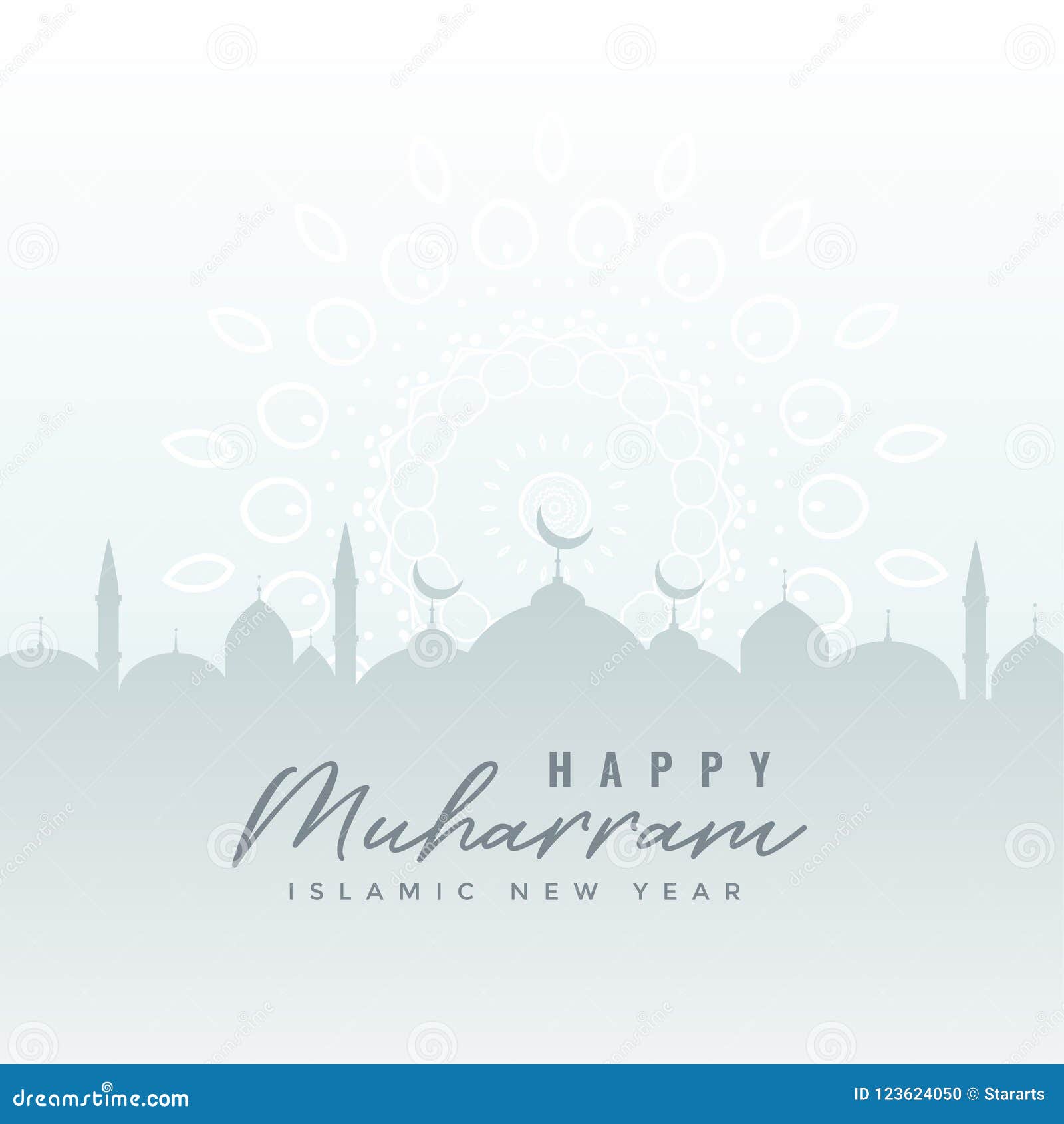 Happy Muharram Islamic New Year Background Stock Vector  