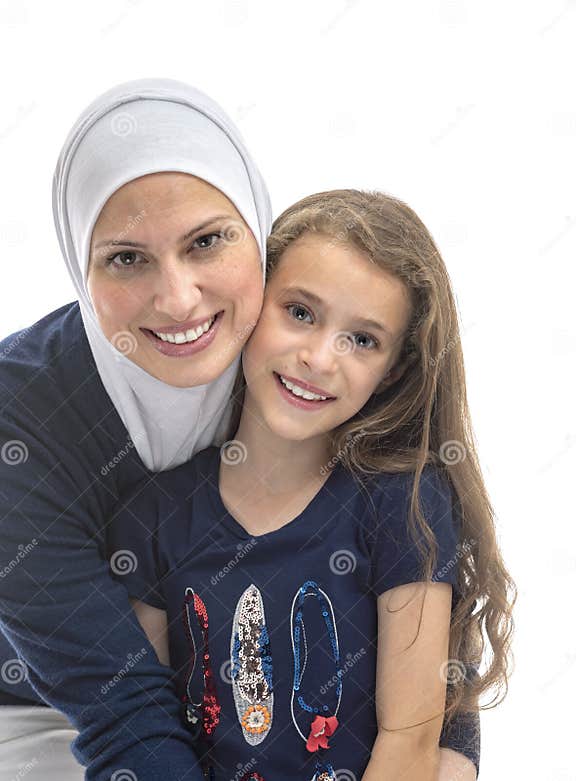 Happy Muslim Mother Hugging Her Daughter Stock Image Image Of Muslim Hugging 131746657 