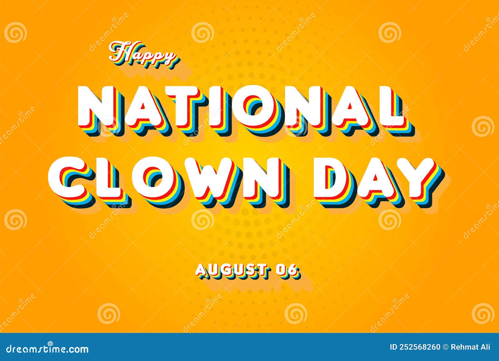 Happy National Clown Day, Holidays Month of August , Empty Space for