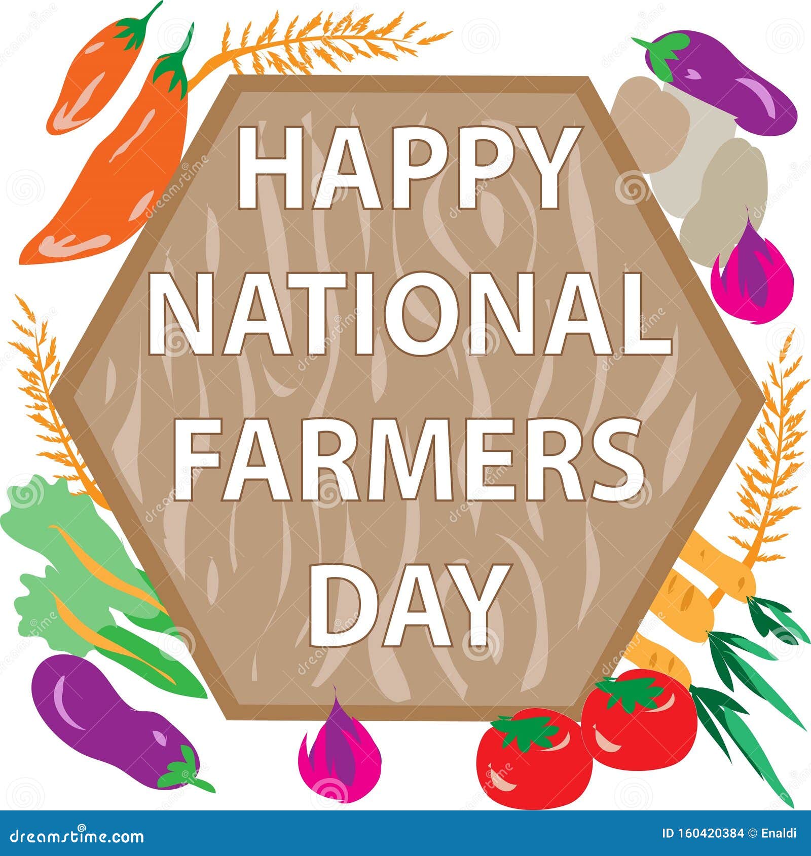 Happy National Farmers Day Sign Stock Vector Illustration of national