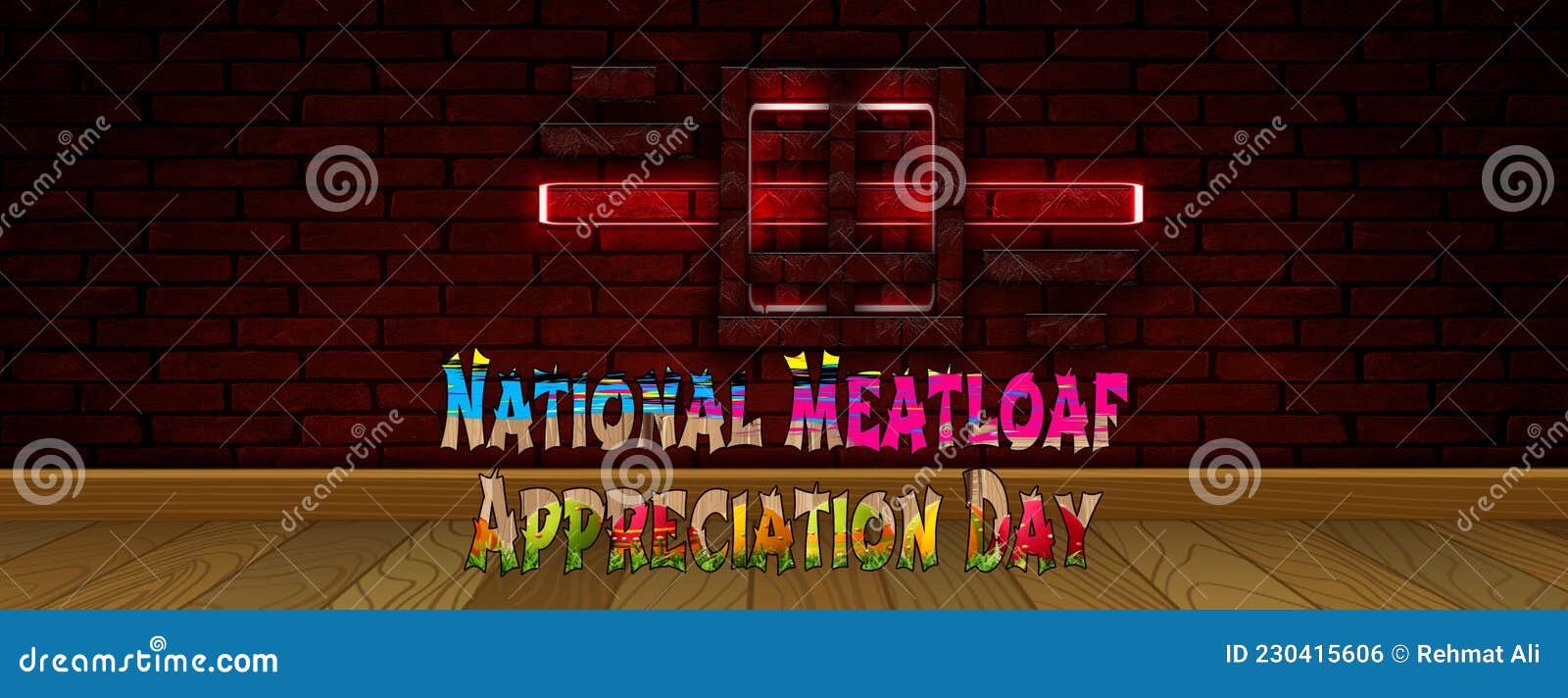 October, National Meatloaf Appreciation Day, Text Effect on Bricks