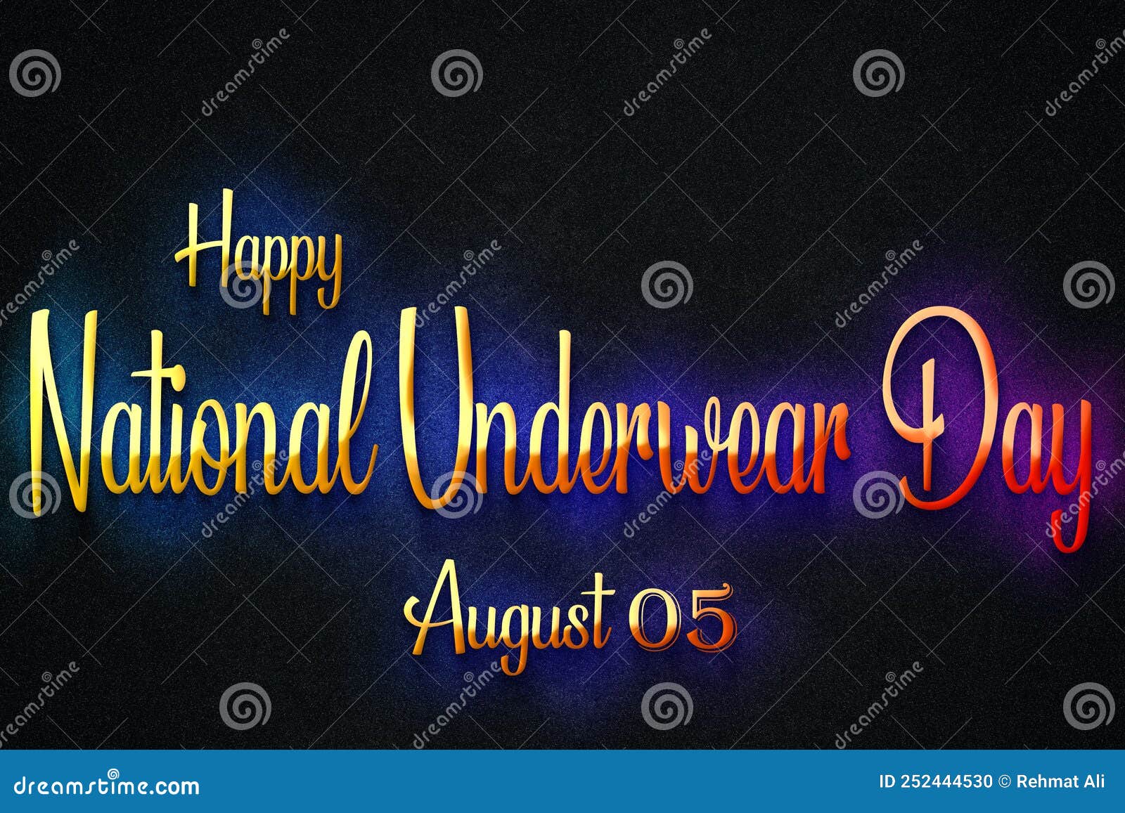 Happy National Underwear Day, August 05, Empty Space for Text, Copy Space  Right Text Effect Stock Illustration - Illustration of background, month:  252444530