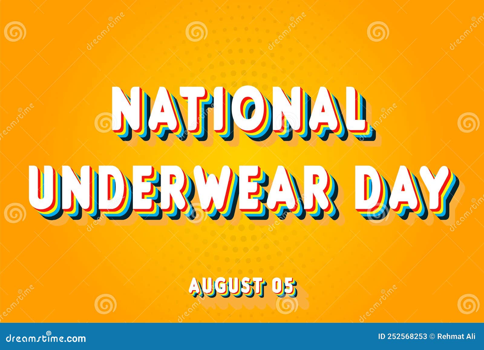 Happy National Underwear Day, Holidays Month of August , Empty