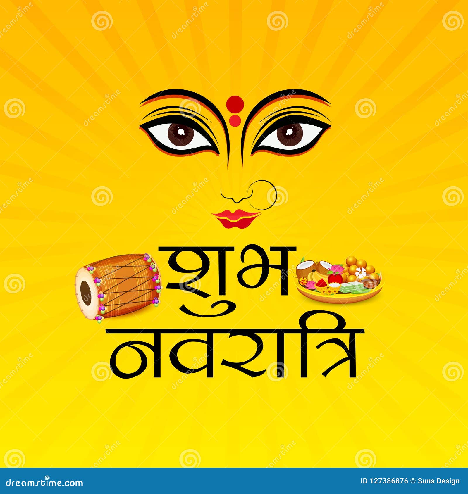 Happy Navratri Celebration. Stock Illustration - Illustration of goddess,  background: 127386876