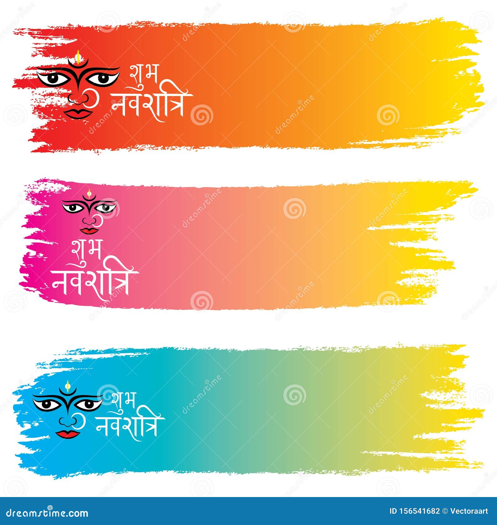 Happy Navratri Festival Banner Design Stock Vector - Illustration of face,  background: 156541682