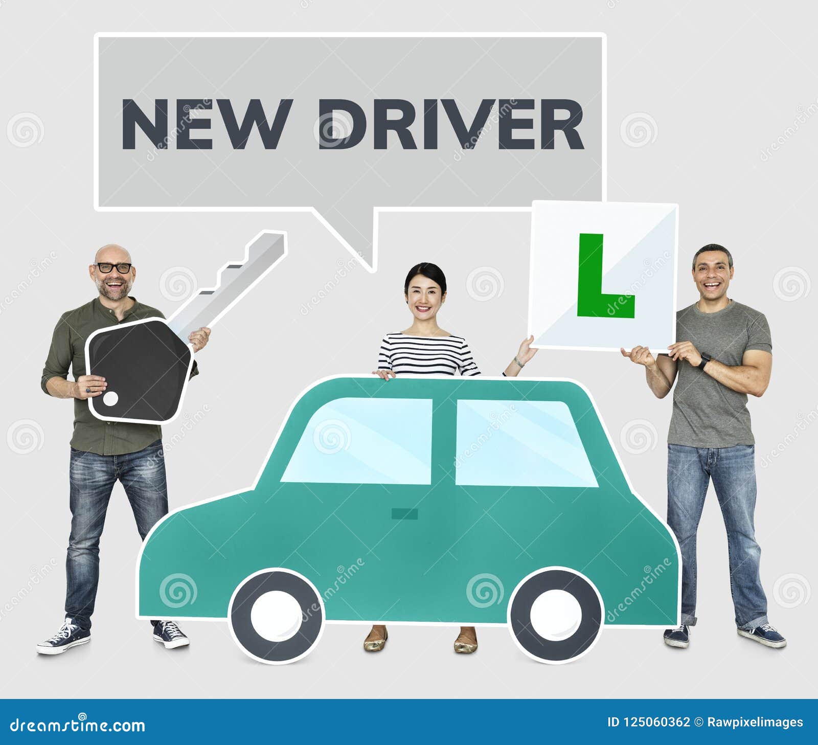 Happy New Drivers with a Car Stock Photo Image of service, lease
