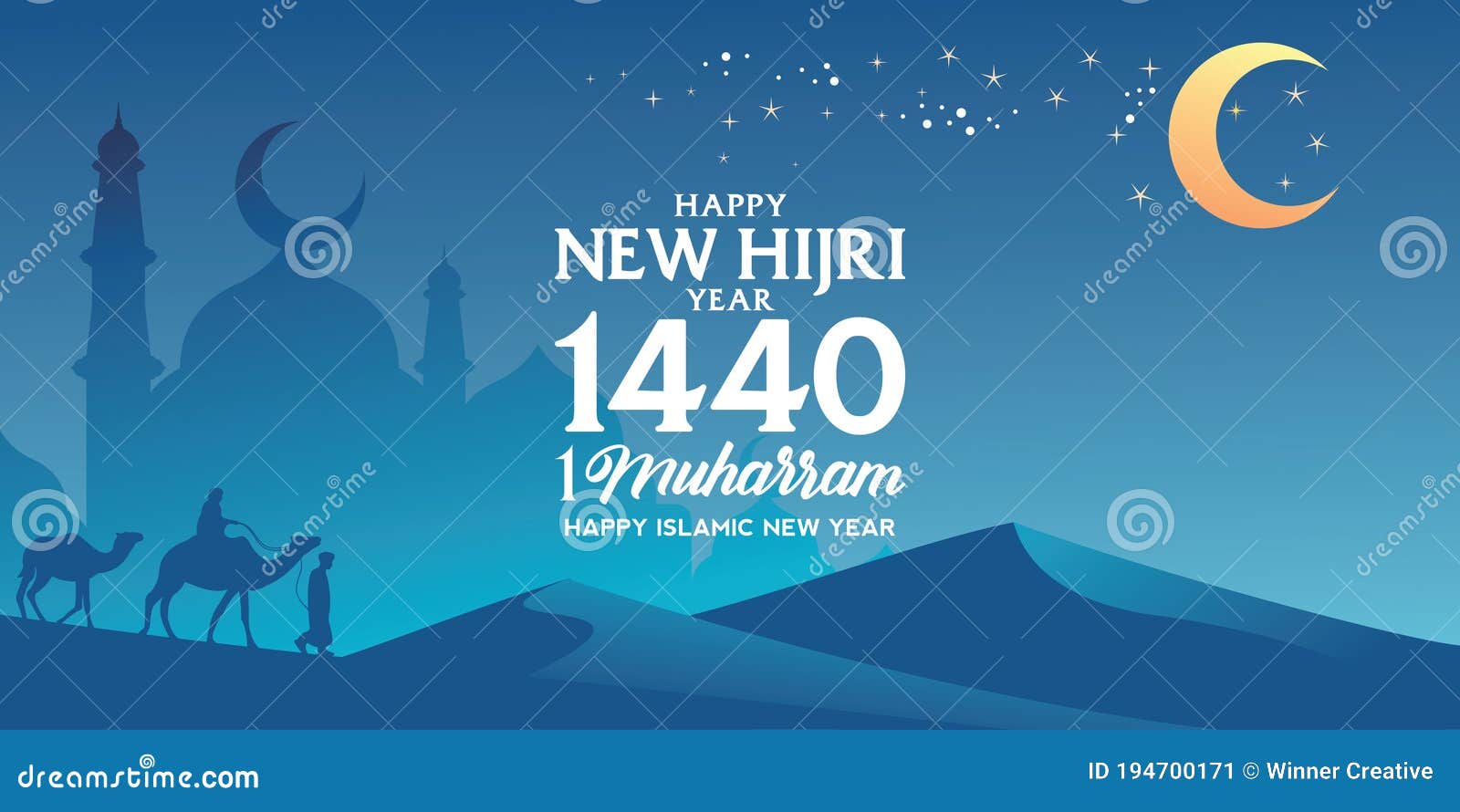 Happy New Hijri Year Vector Illustration. Happy Islamic New Year ...