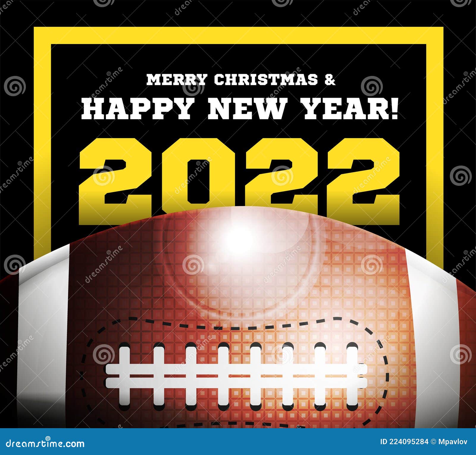 Happy New Year 2022 on the Background of a Ball for Football. Vector Stock  Vector - Illustration of text, football: 224095284