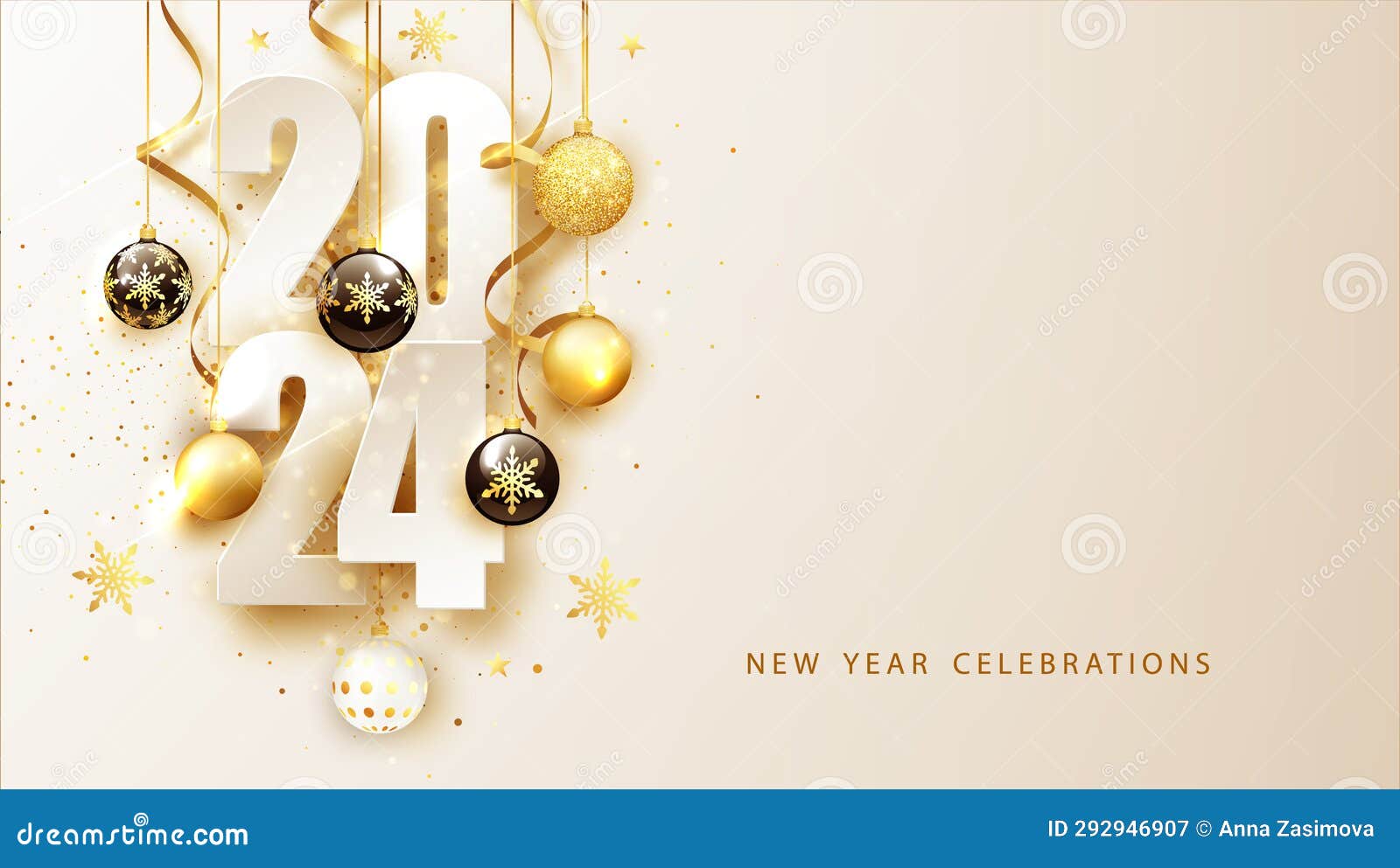 2024 happy new year background. banner with numbers date 2024.  