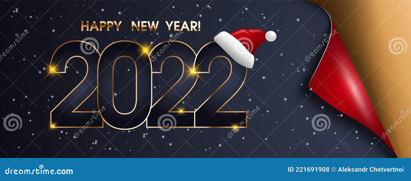 2022 Happy New Year Background Design. Greeting Card, Banner, Poster.  Vector Illustration. Festive Rich Design for Stock Vector - Illustration of  2022, banner: 221691908