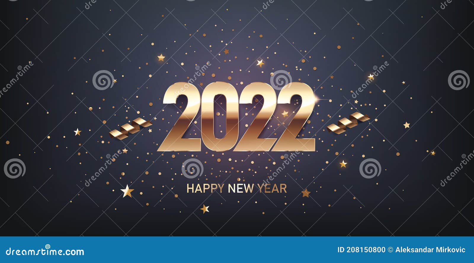 Happy New Year 2022 stock vector. Illustration of shiny - 208150800