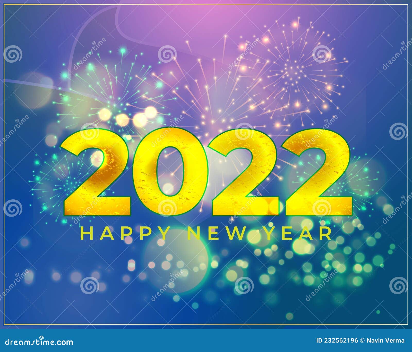 Vector Happy New Year 2022 Banner Greeting Card Stock Vector - Illustration  of golden, effect: 232562196