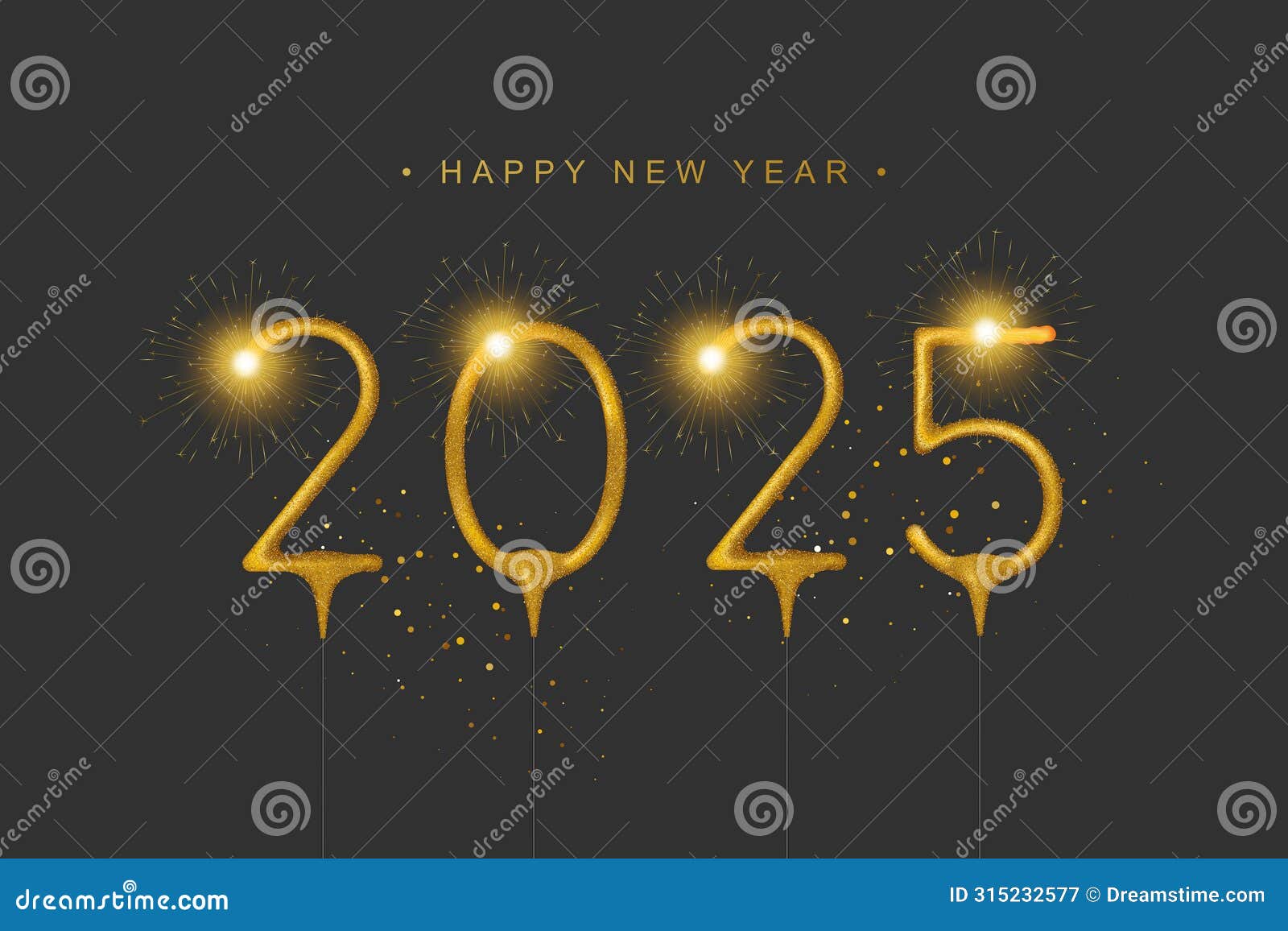 2025 Happy New Year Colored Chart Logo Cartoon Vector | CartoonDealer